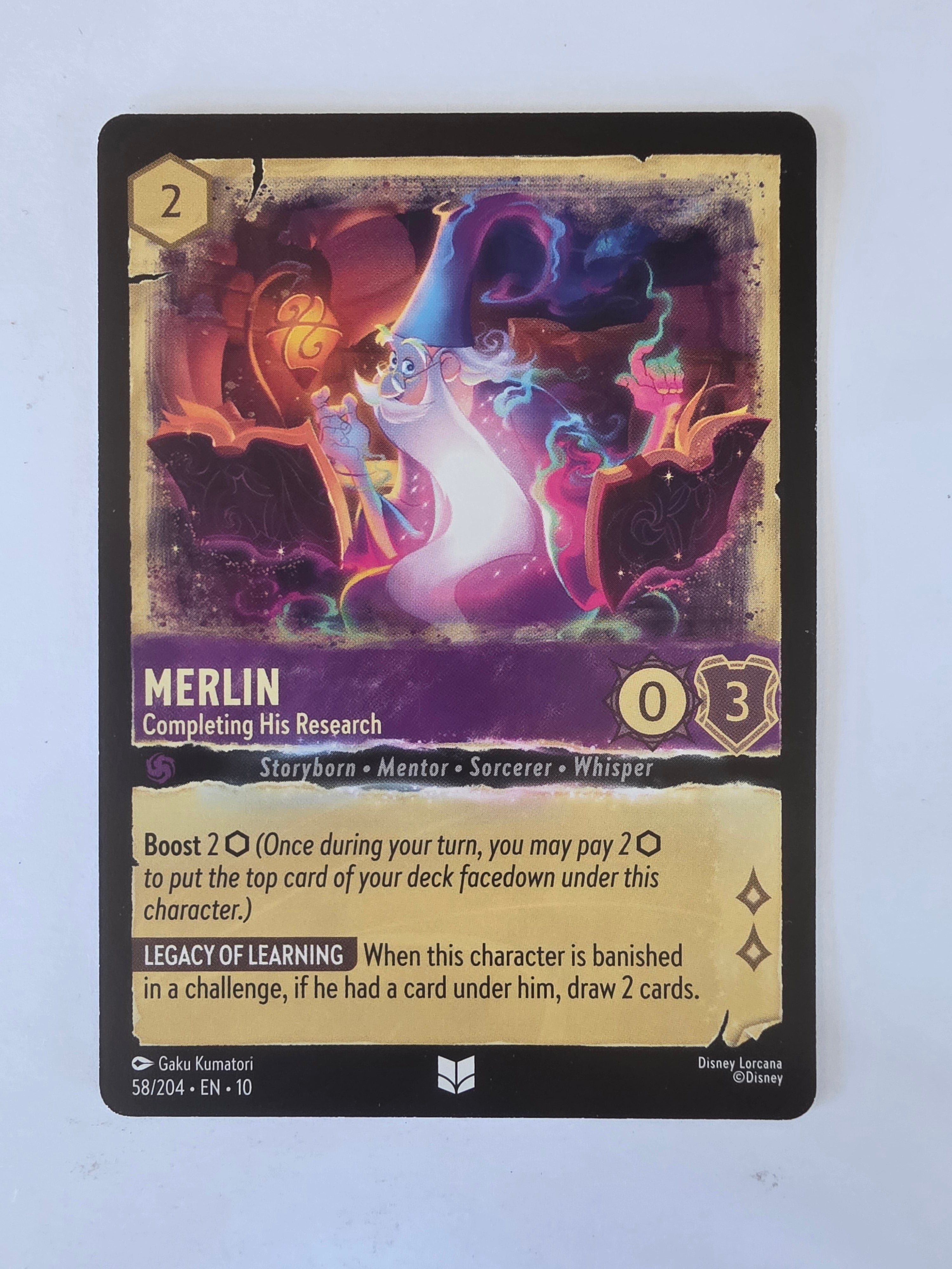 Lorcana Whispers in the Well #58/204 Merlin - Completing His Research |Uncommon