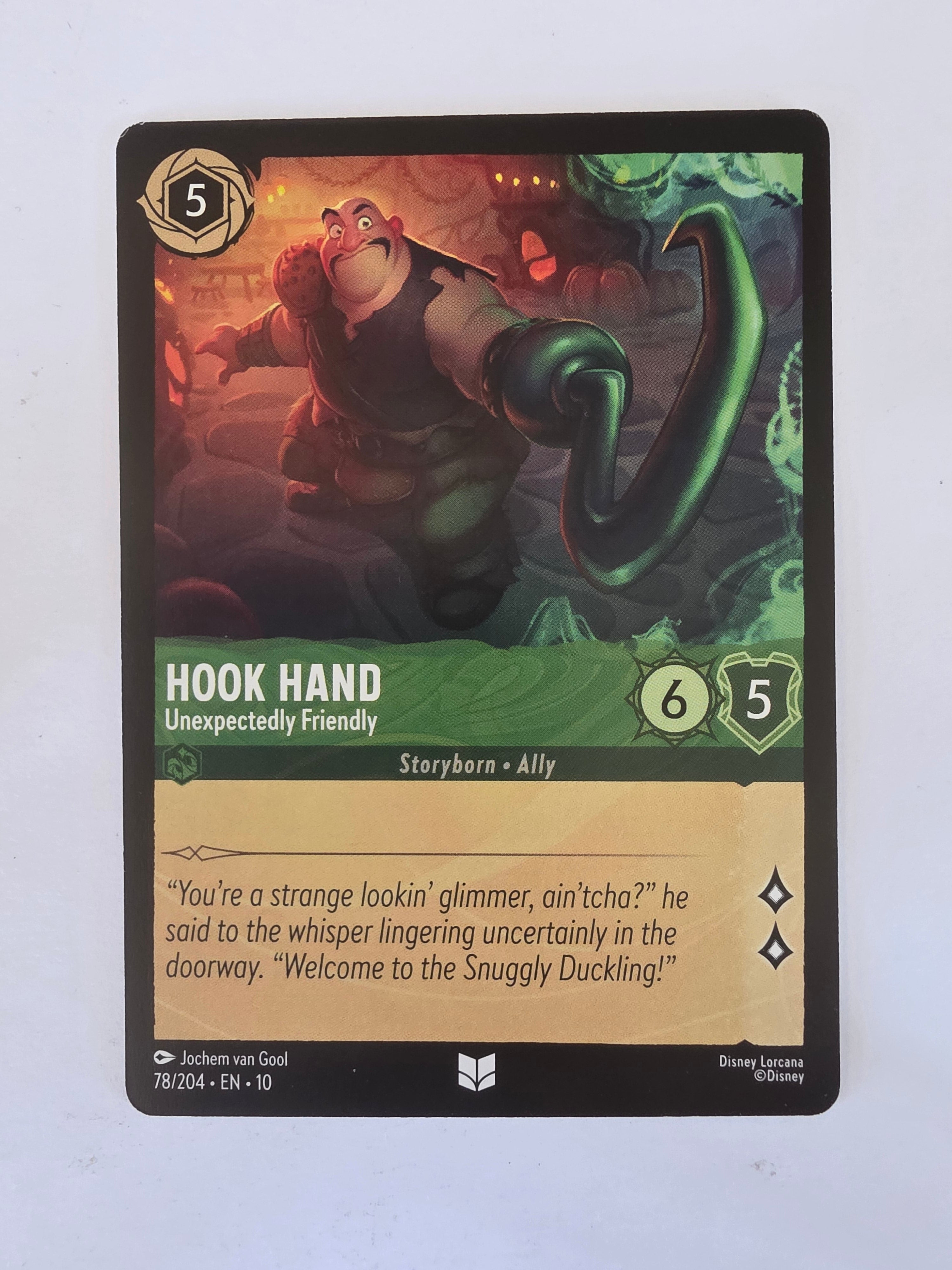 Lorcana Whispers in the Well #78/204 Hook Hand - Unexpectedly Friendly |Uncommon