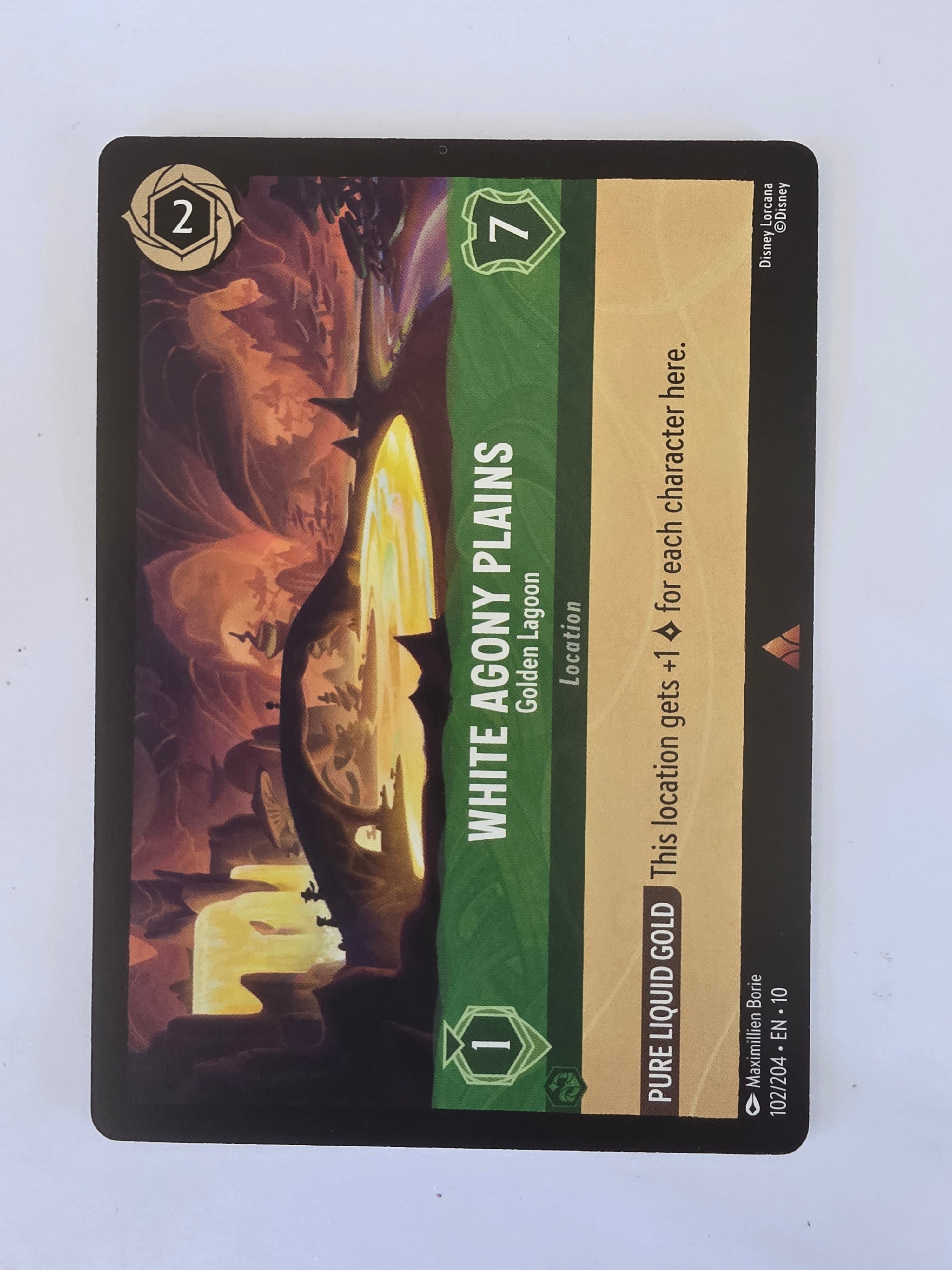 Lorcana Whispers in the Well #102/204 White Agony Plains - Golden Lagoon | Rare