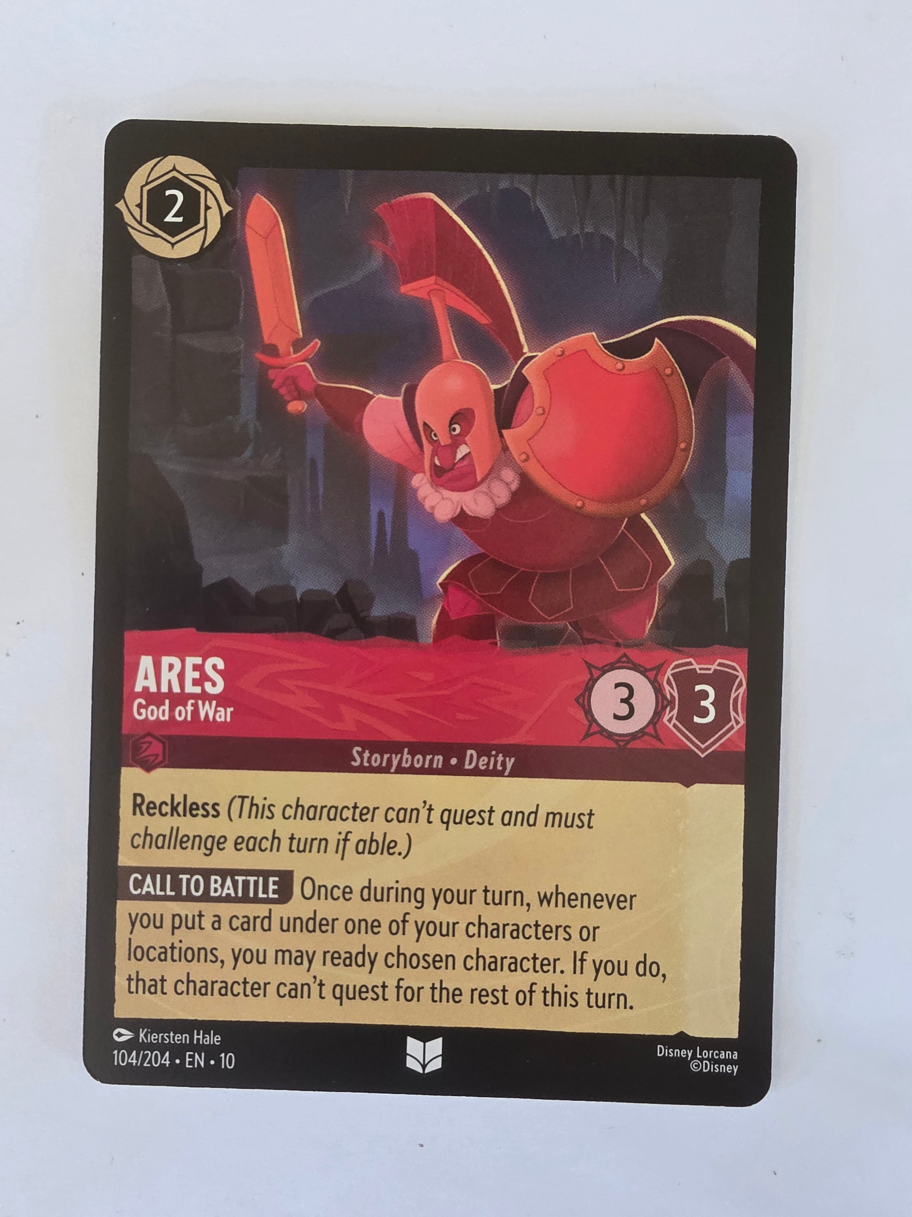 Lorcana Whispers in the Well #104/204 Ares - God of War | Uncommon