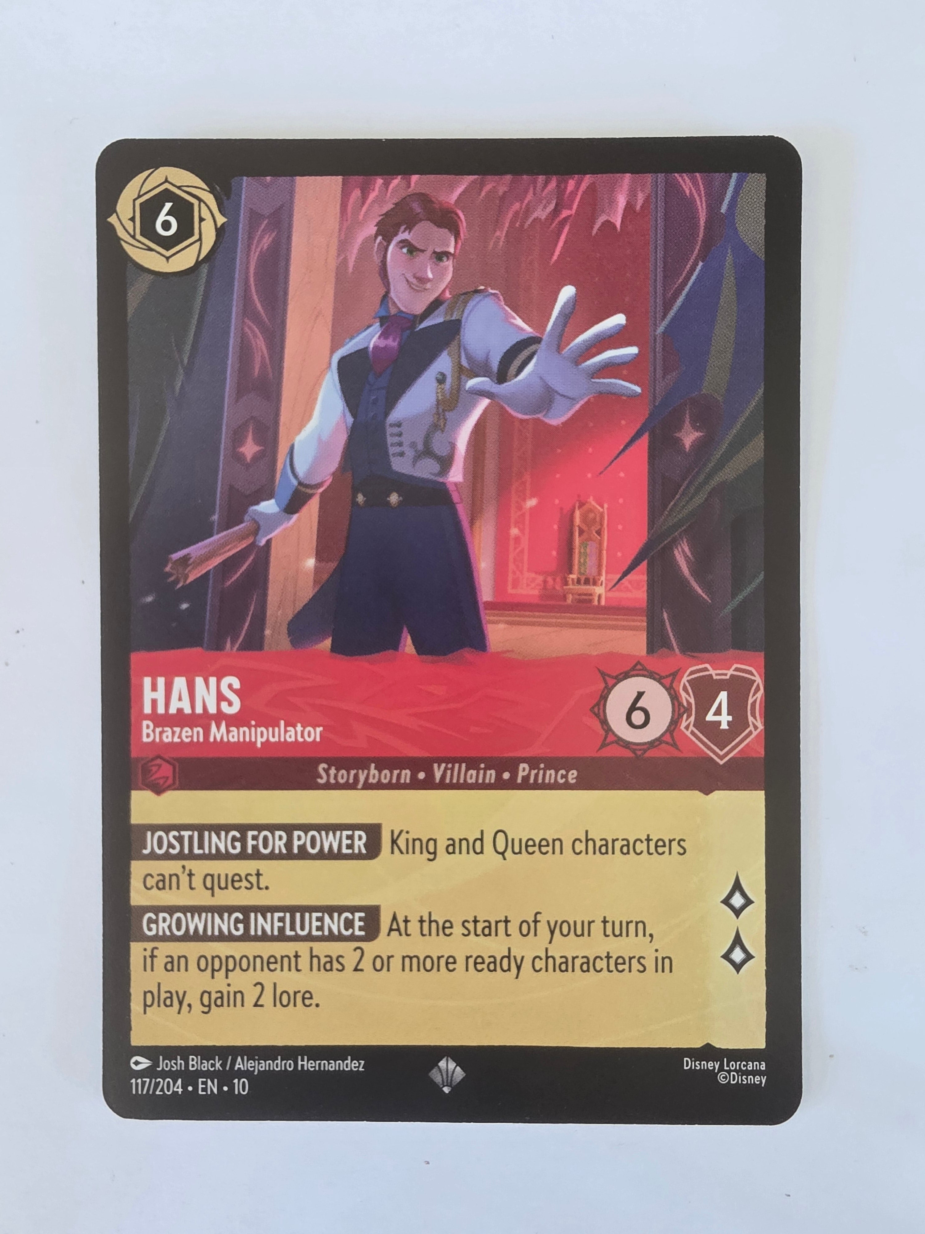 Lorcana Whispers in the Well #117/204 Hans - Brazen Manipulator | Super Rare