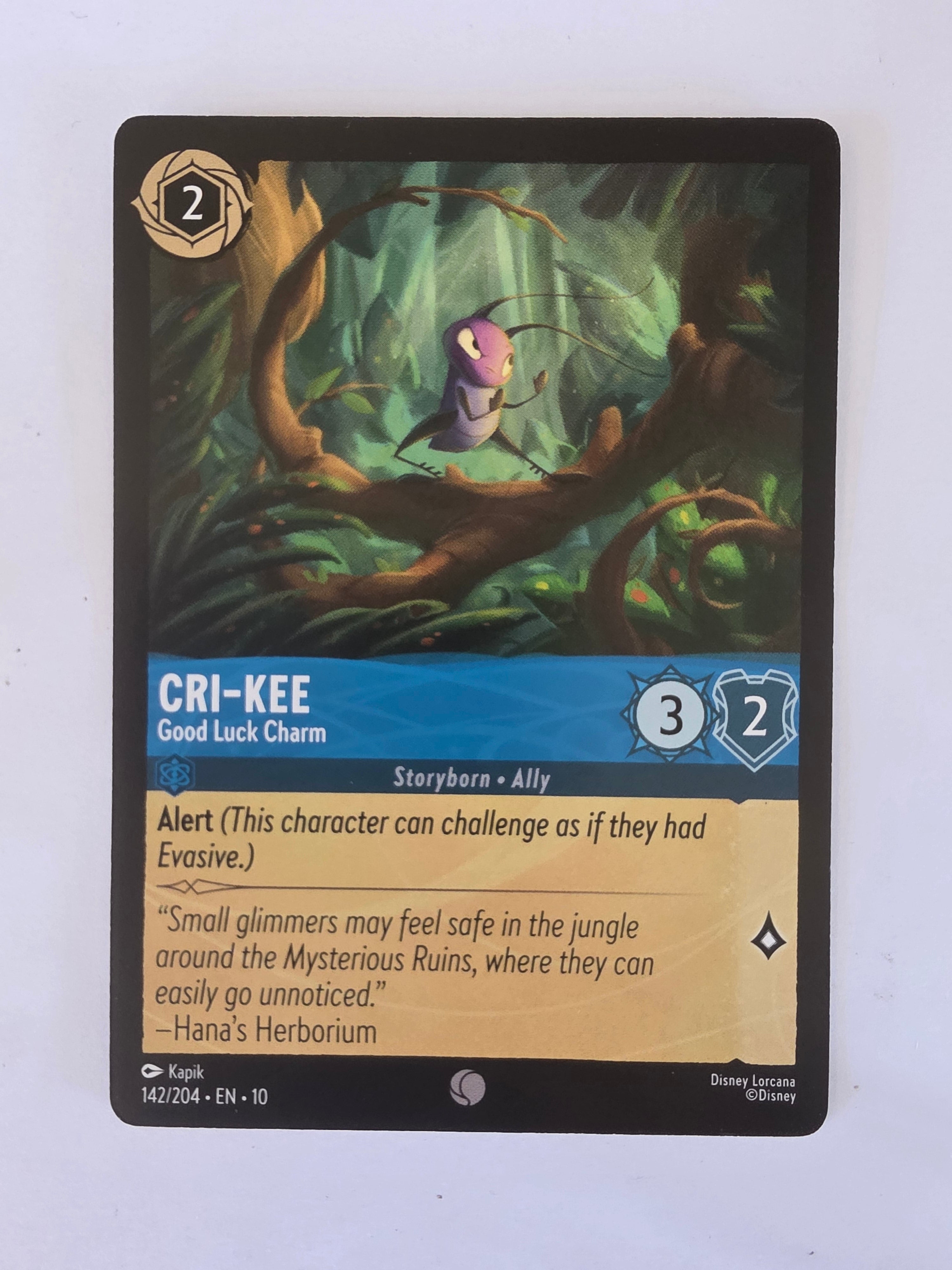 Lorcana Whispers in the Well #142/204 Cri-Kee - Good Luck Charm | Common