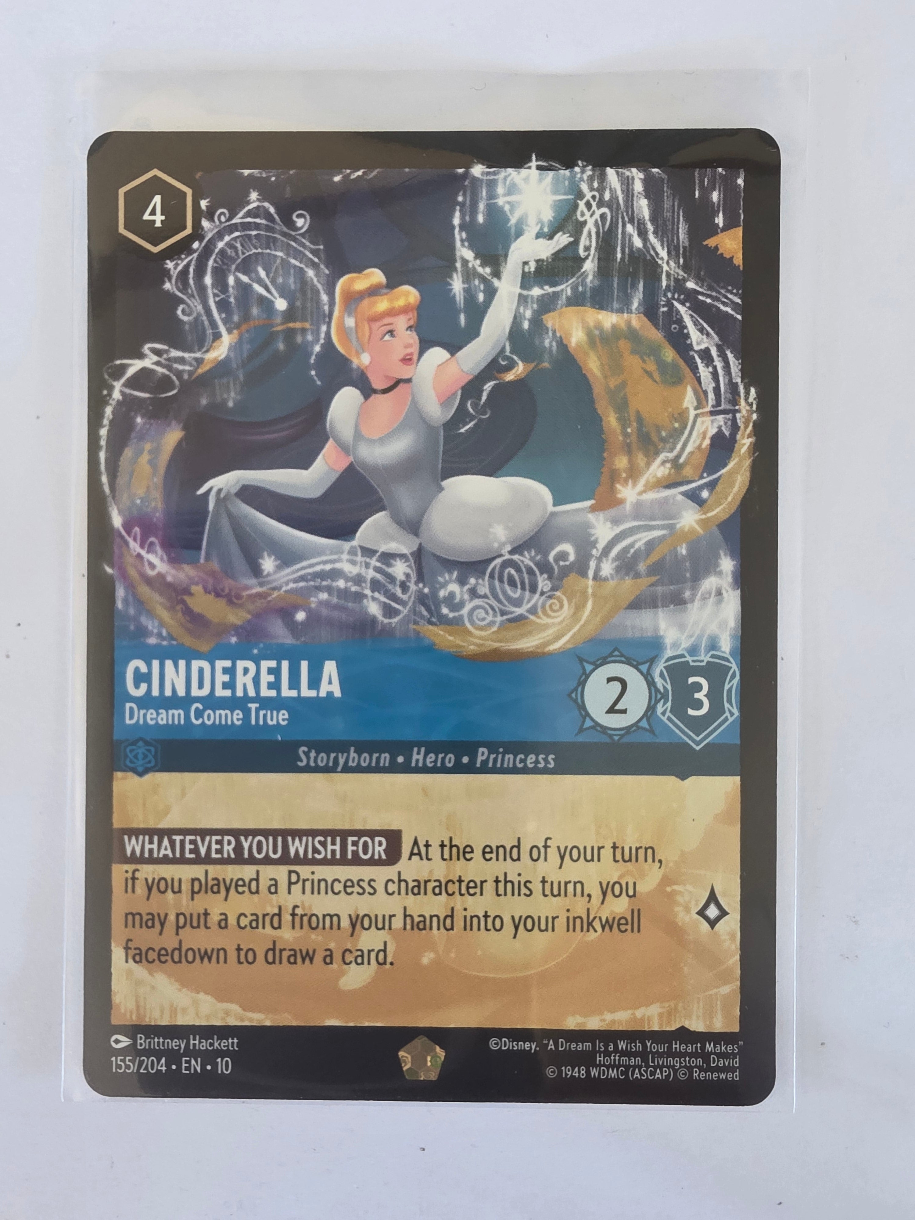 Lorcana Whispers in the Well #155/204 Cinderella - Dream Come True | Legendary
