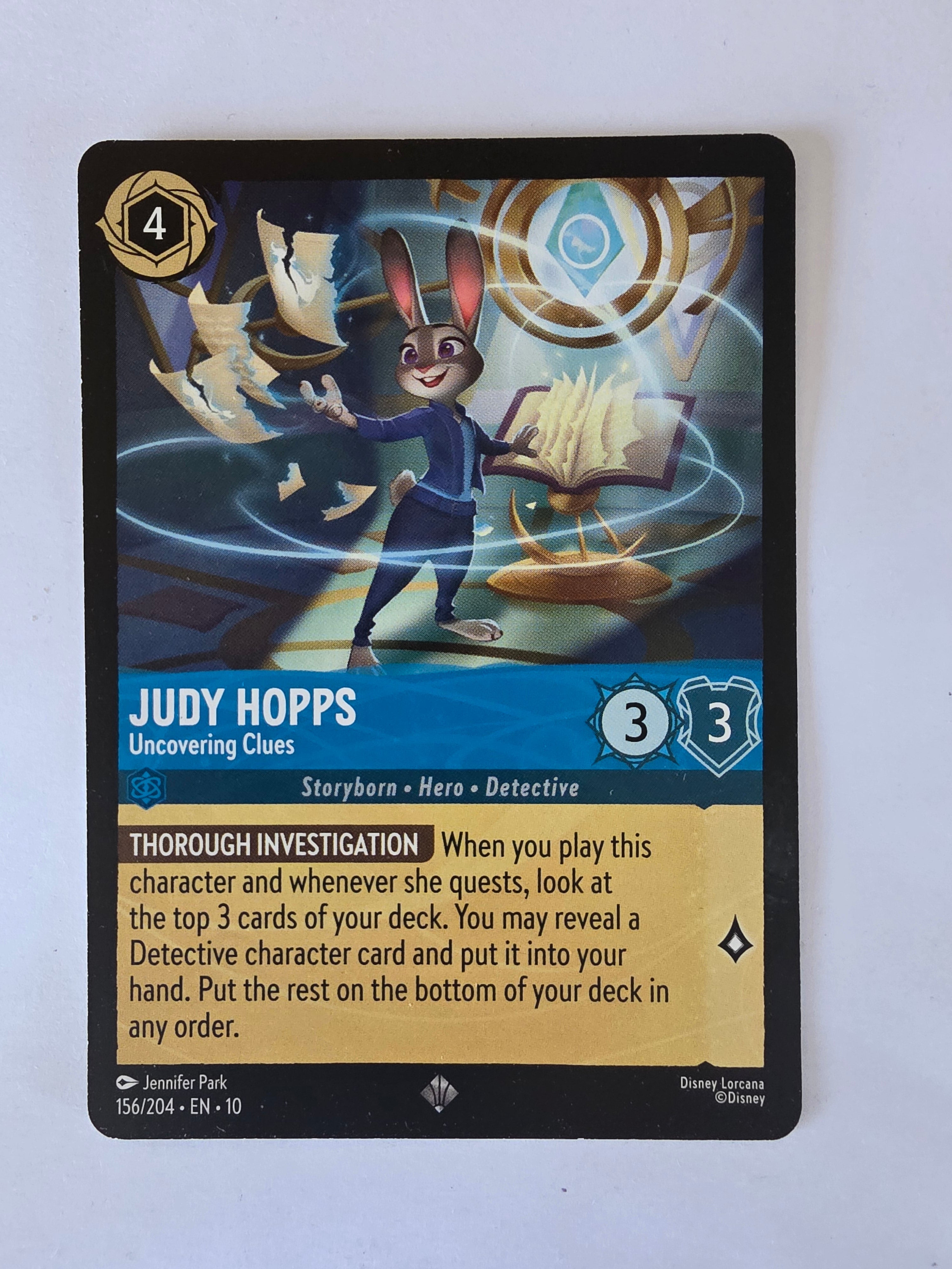 Lorcana Whispers in the Well #156/204 Judy Hopps - Unconvering Clues |Super Rare