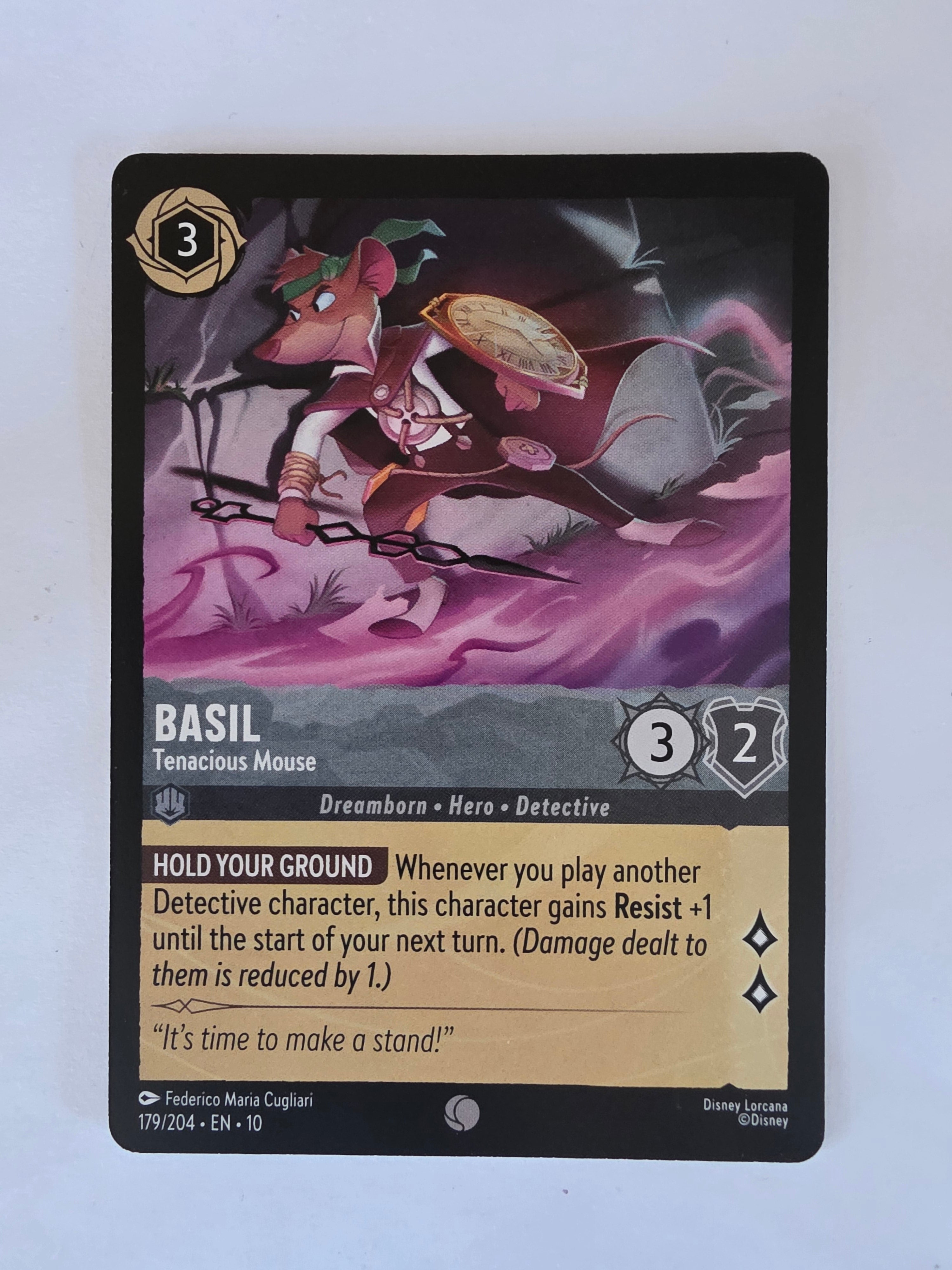 Lorcana Whispers in the Well #179/204 Basil - Tenacious Mouse | Common