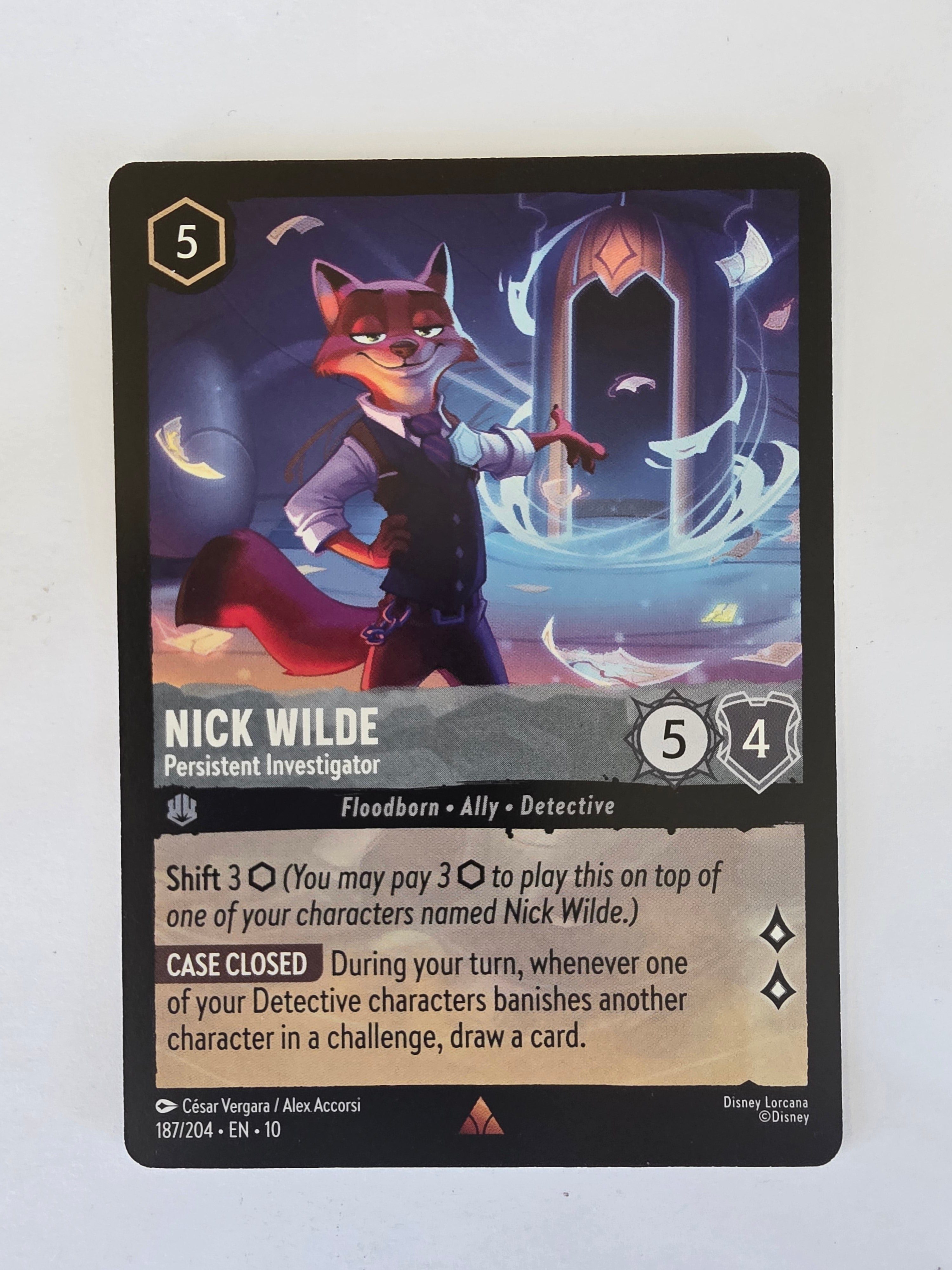 Lorcana Whispers in the Well #187/204 Nick Wilde - Persistent Investigator |Rare