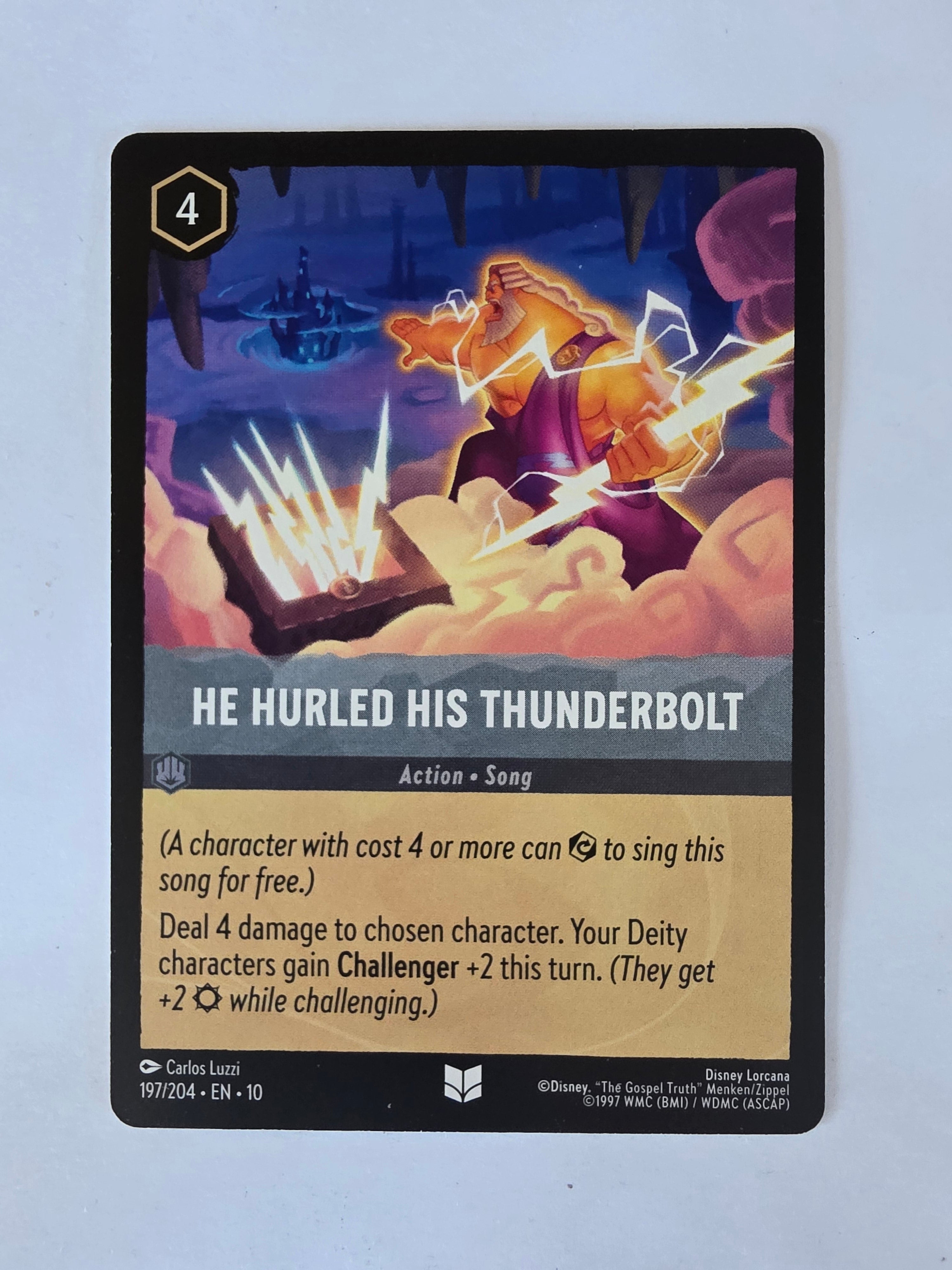 Lorcana Whispers in the Well #197/204 He Hurled His Thunderbolt | Uncommon