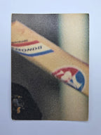 Scanlens 1986 Clashes for the Ashes cricket trading card featuring Wasim Raja bowling for Pakistan.