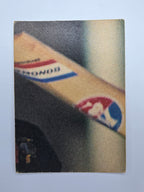 Scanlens 1986 Clashes for the Ashes cricket trading card featuring Wasim Raja bowling for Pakistan.