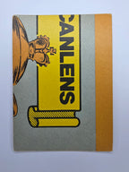 Scanlens 1986 Clashes for the Ashes cricket trading card featuring Winston Davis bowling for the West Indies.