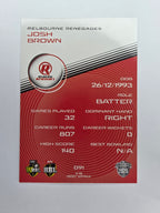 2025/26 Cricket Traders | Base | #091 | Josh Brown | Melb Renegades
