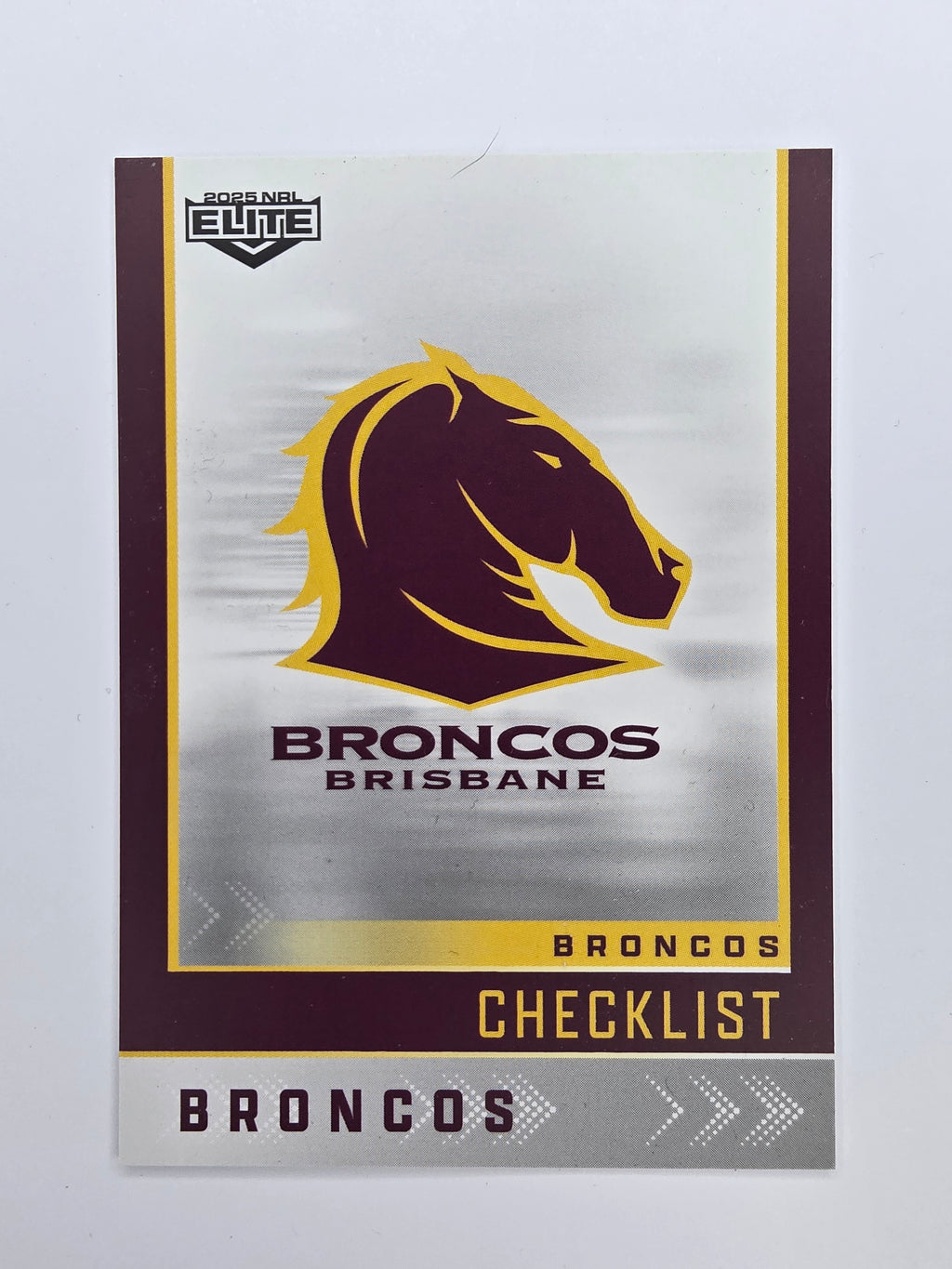 NRL 2025 Elite Base #001 Checklist Broncos
