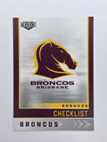 NRL 2025 Elite Base #001 Checklist Broncos