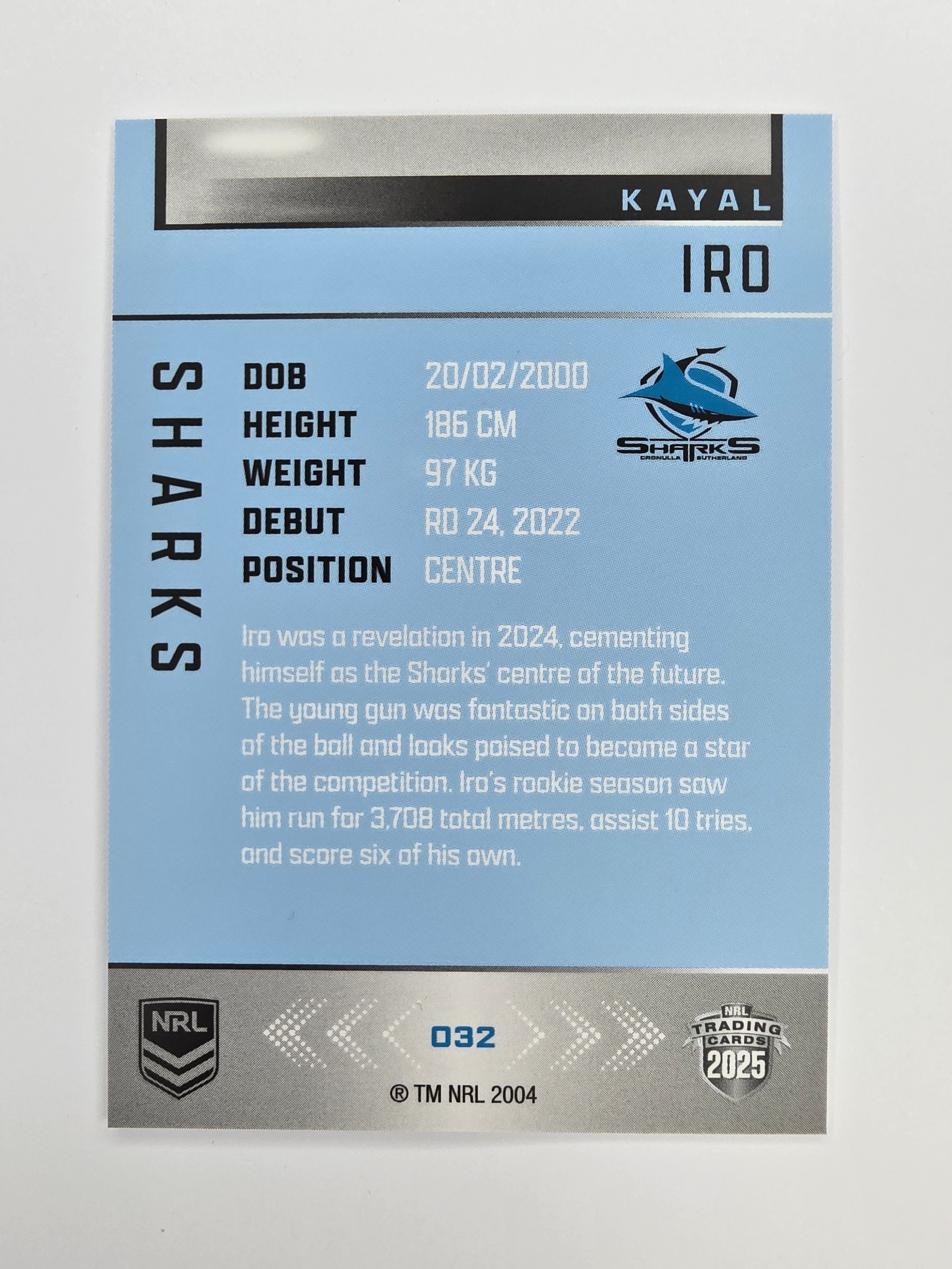 NRL 2025 Elite Base #032 Kayal Iro Sharks