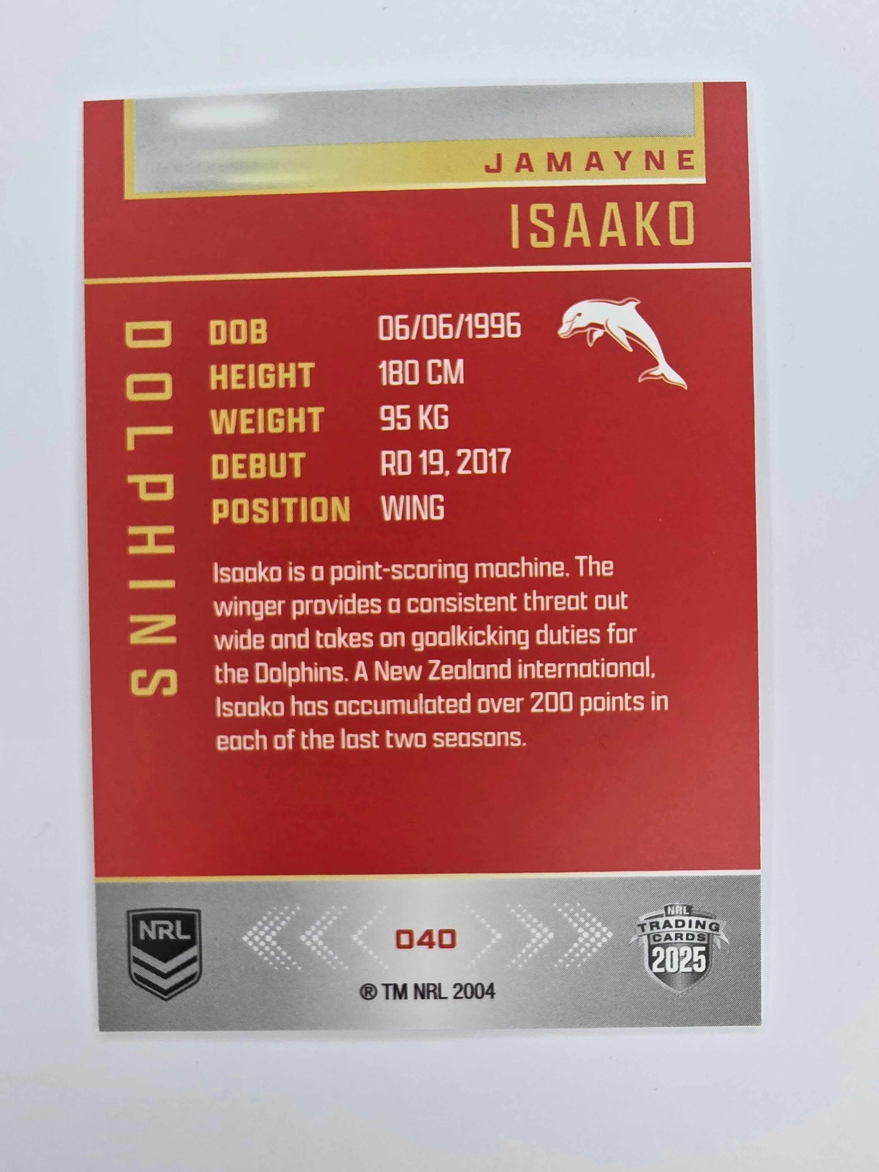 NRL 2025 Elite Base #040 Jamayne Isaako Dolphins