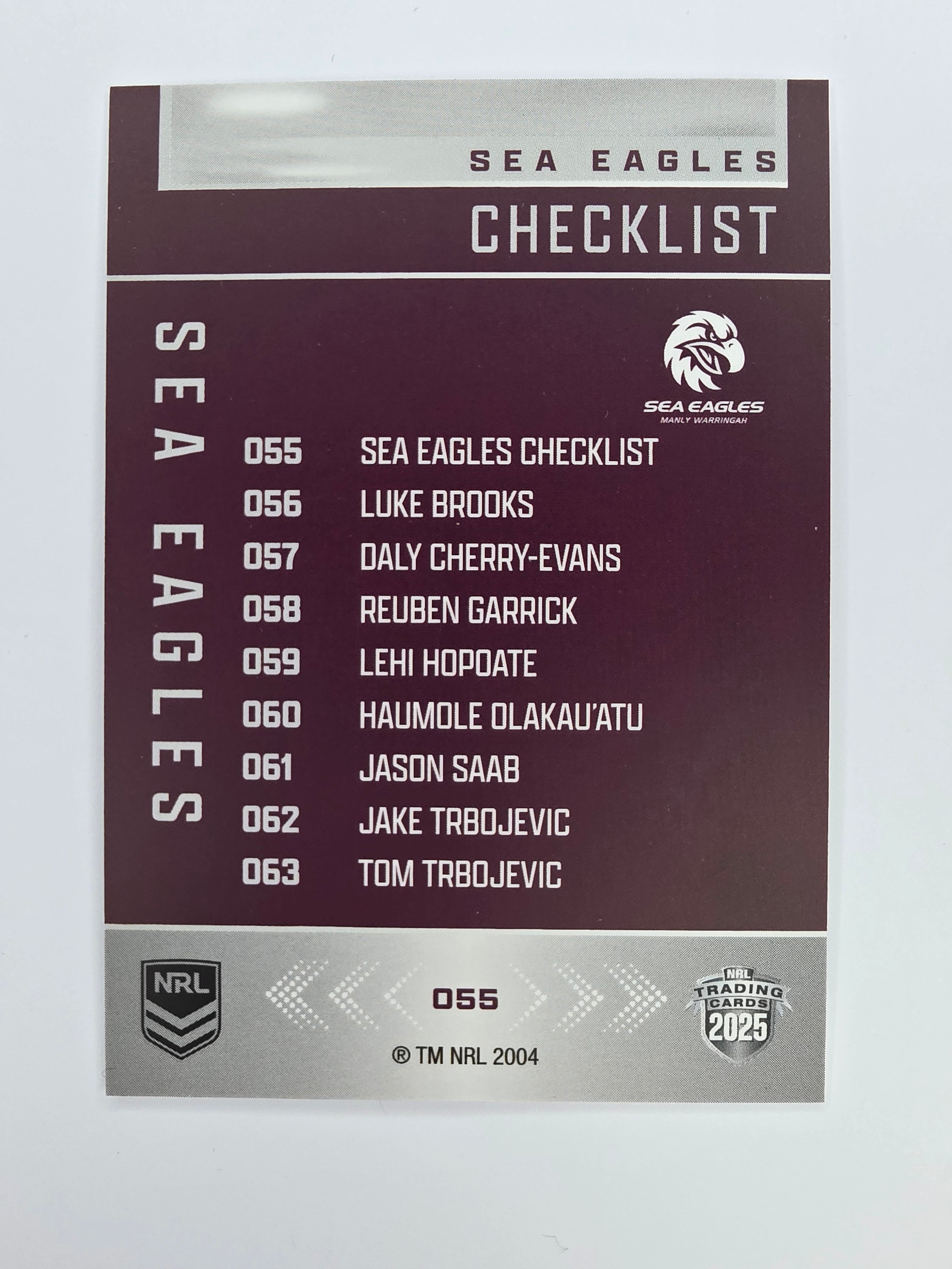 NRL 2025 Elite Base #055 Checklist Sea Eagles