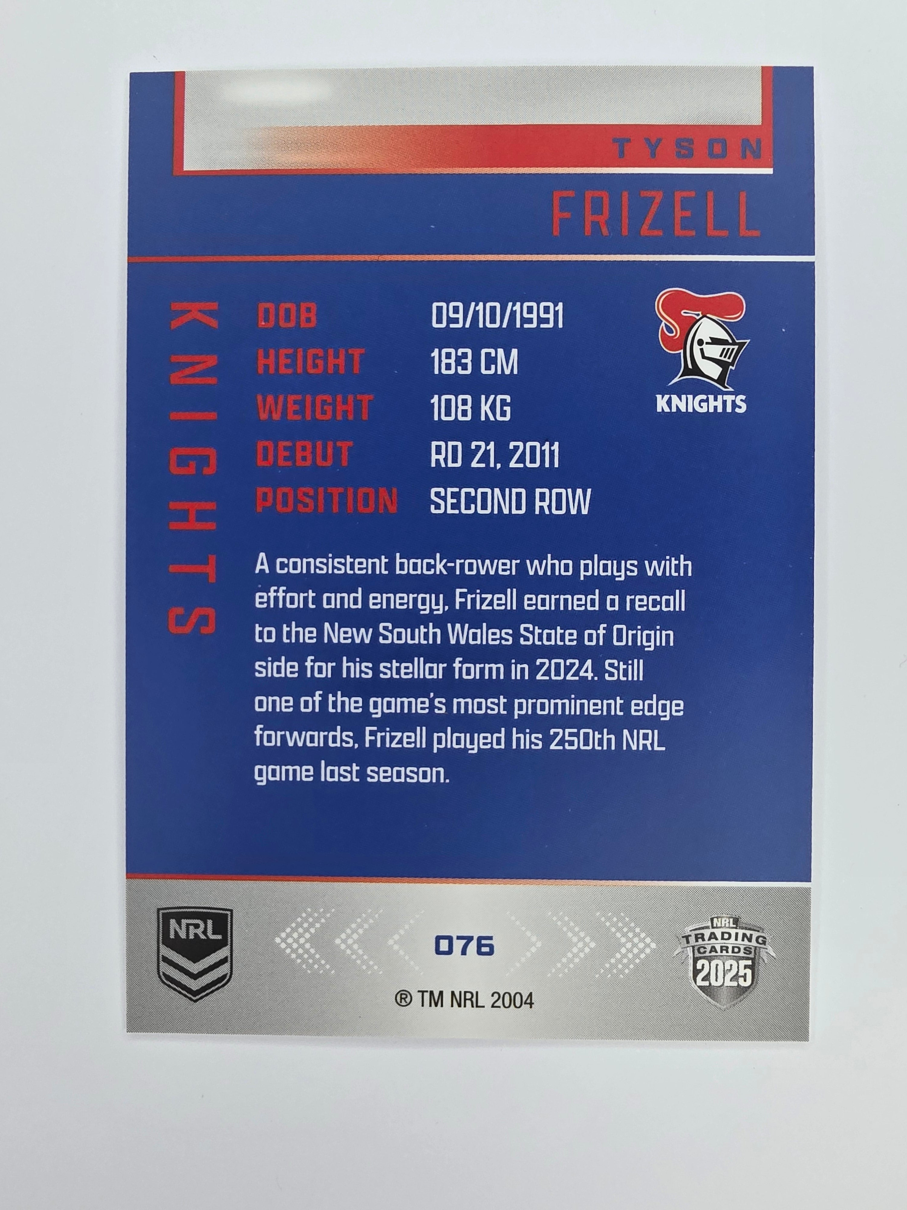 NRL 2025 Elite Base #076 Tyson Frizell Knights