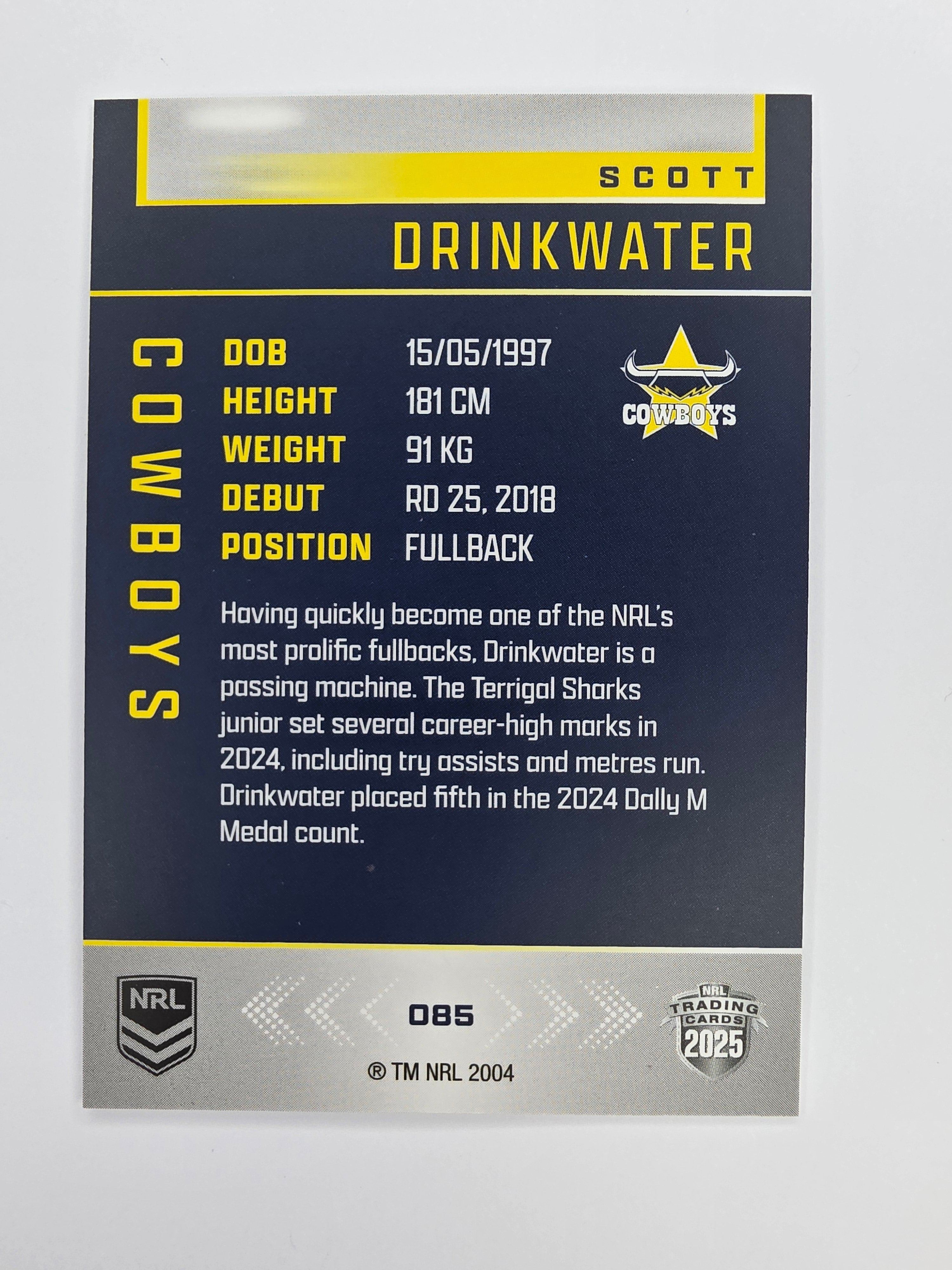 NRL 2025 Elite Base #085 Scott Drinkwater Cowboys
