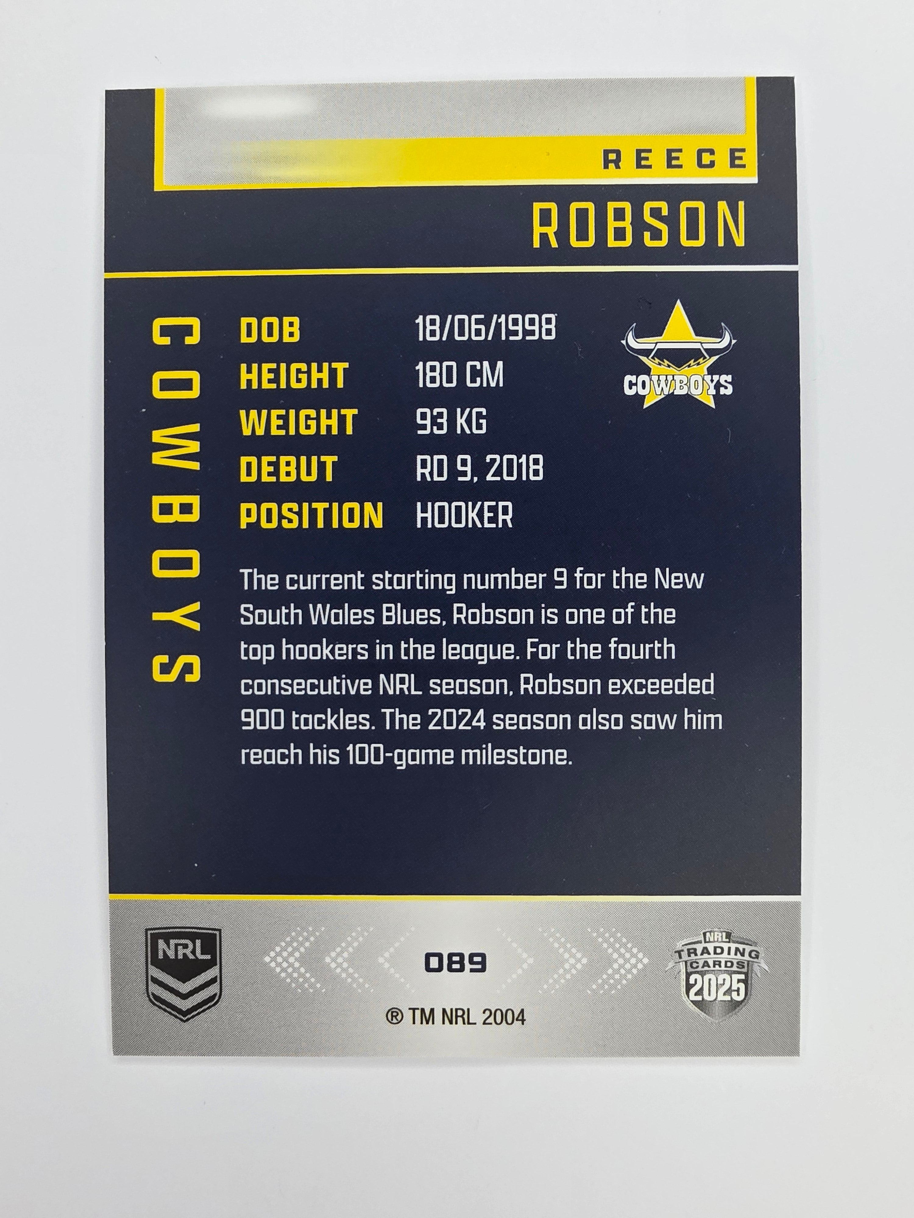 NRL 2025 Elite Base #089 Reece Robson Cowboys
