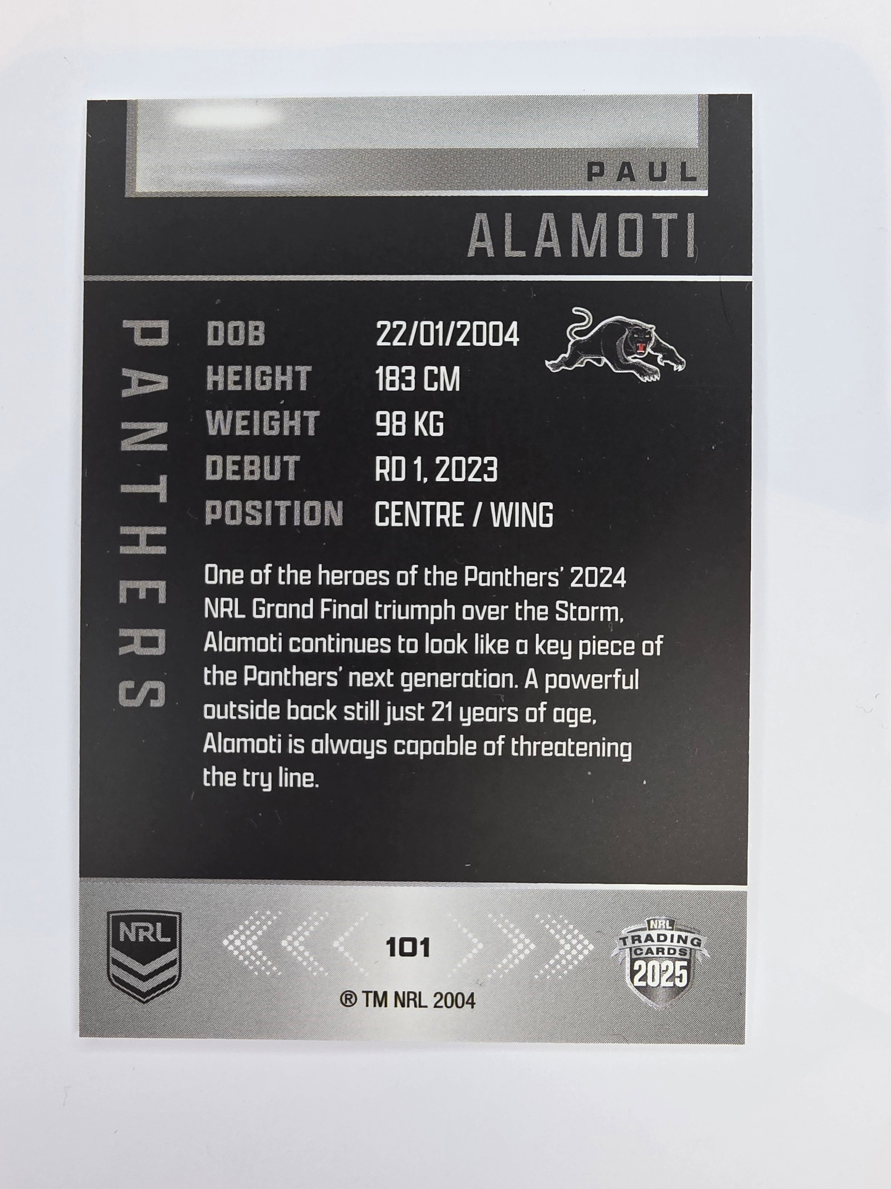 NRL 2025 Elite Base #101 Paul Alamoti Panthers
