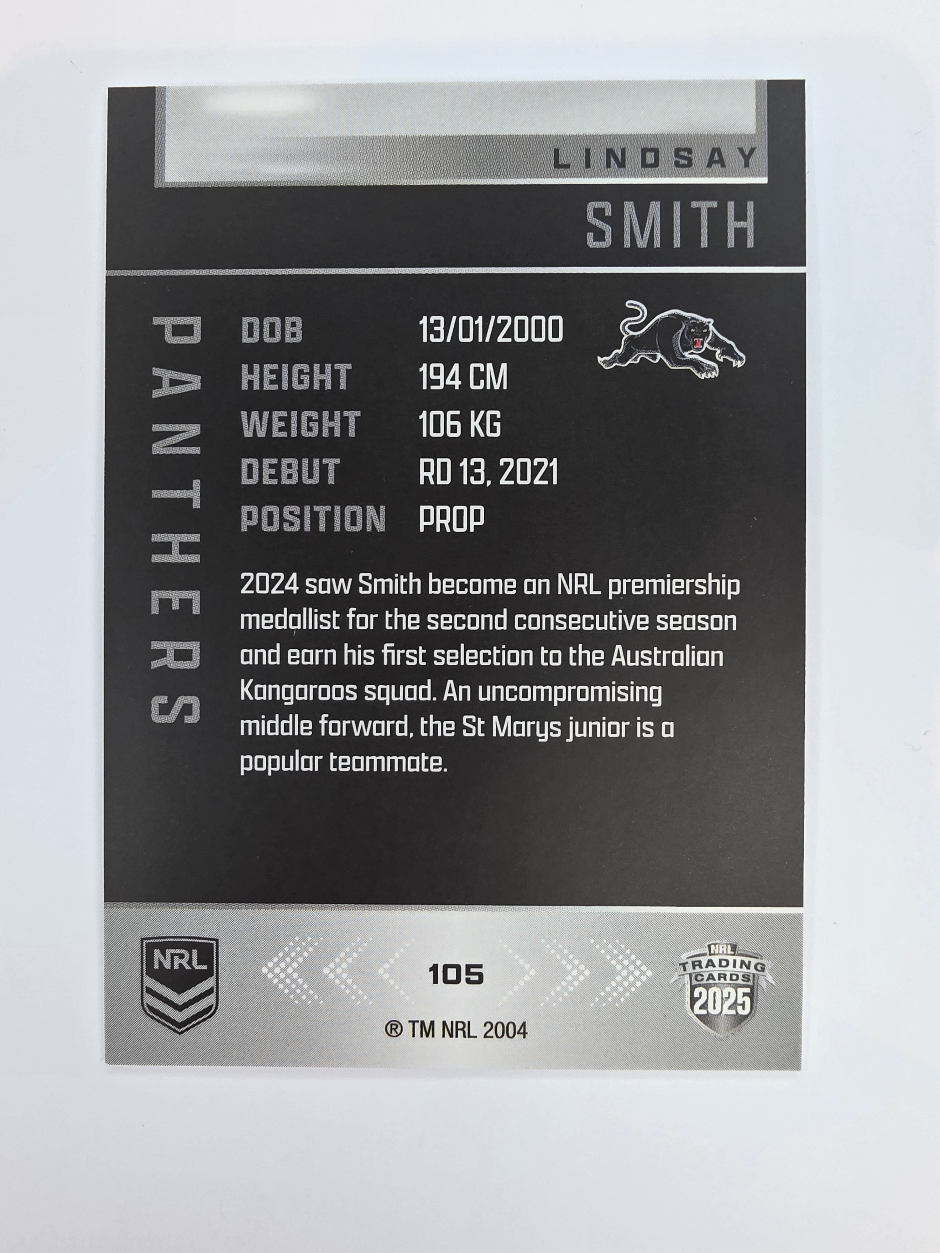 NRL 2025 Elite Base #105 Lindsay Smith Panthers
