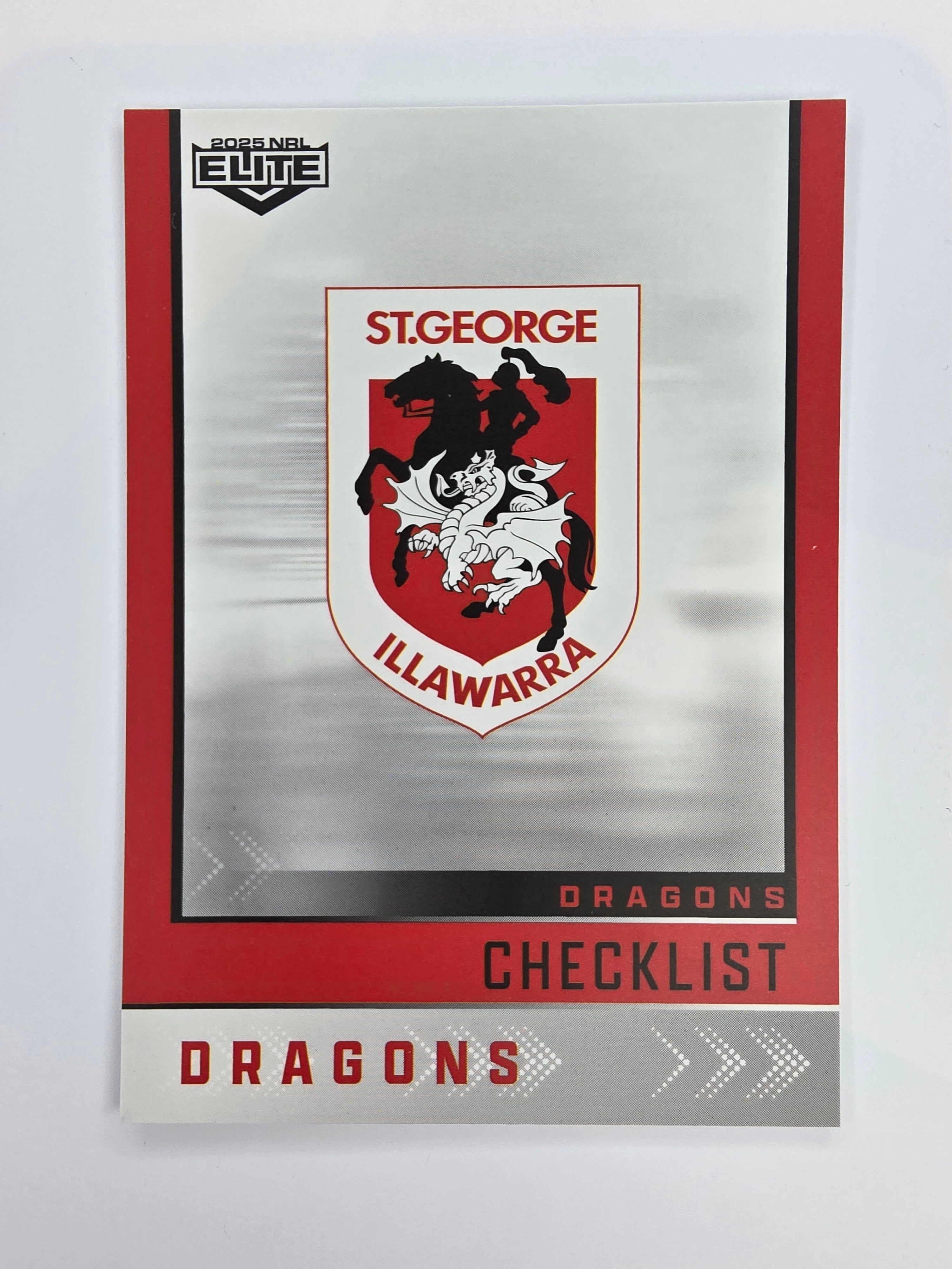 NRL 2025 Elite Base #118 Checklist Dragons