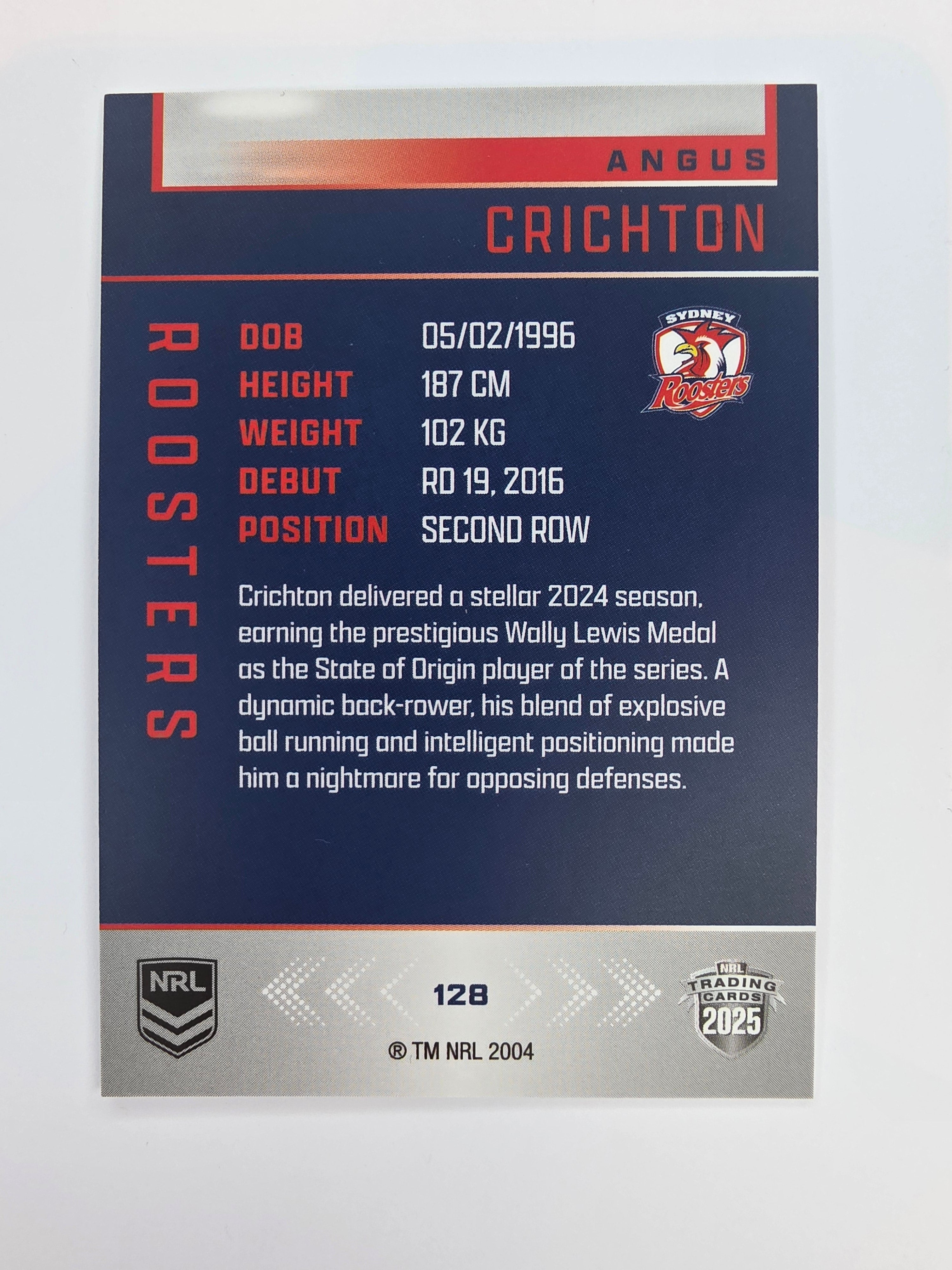 NRL 2025 Elite Base #128 Angus Crichton Roosters