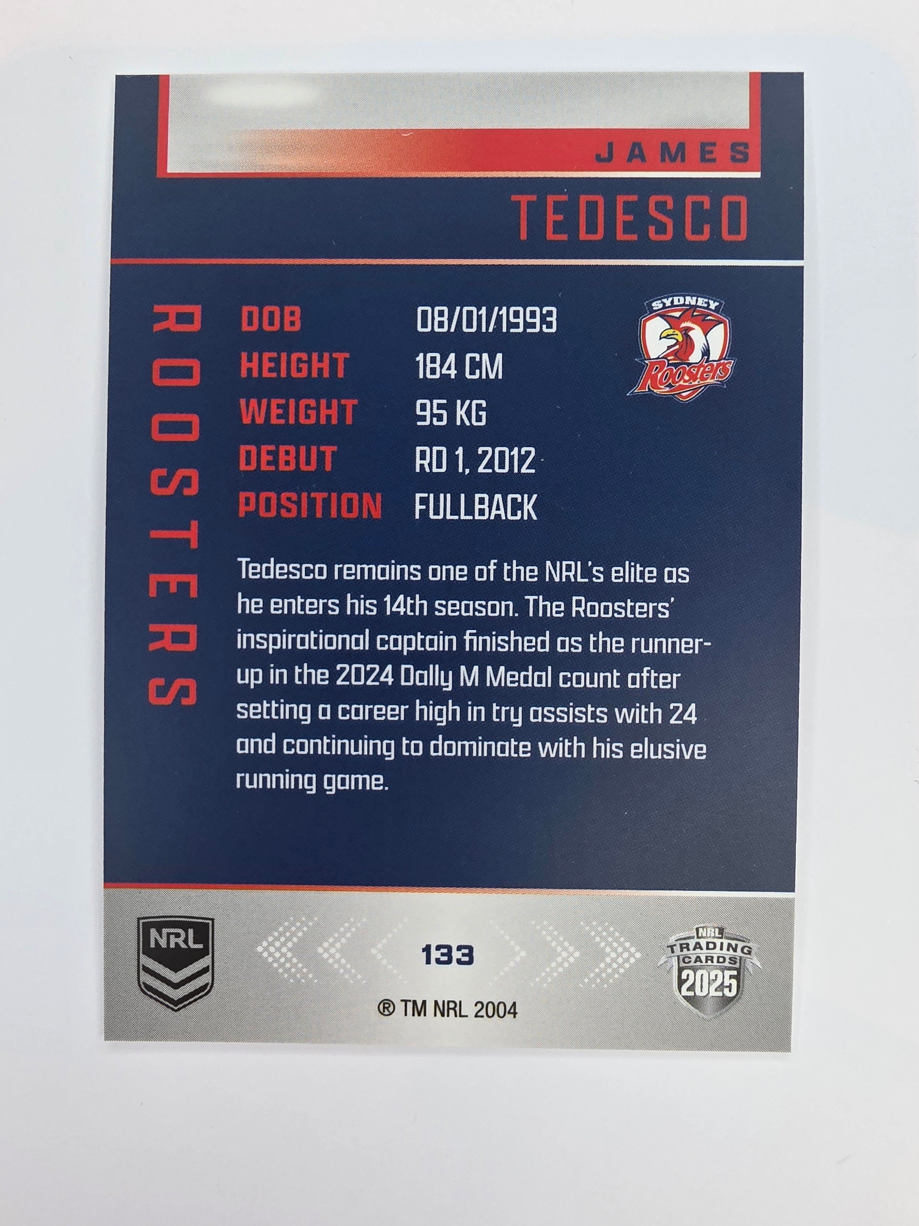 NRL 2025 Elite Base #133 James Tedesco Roosters