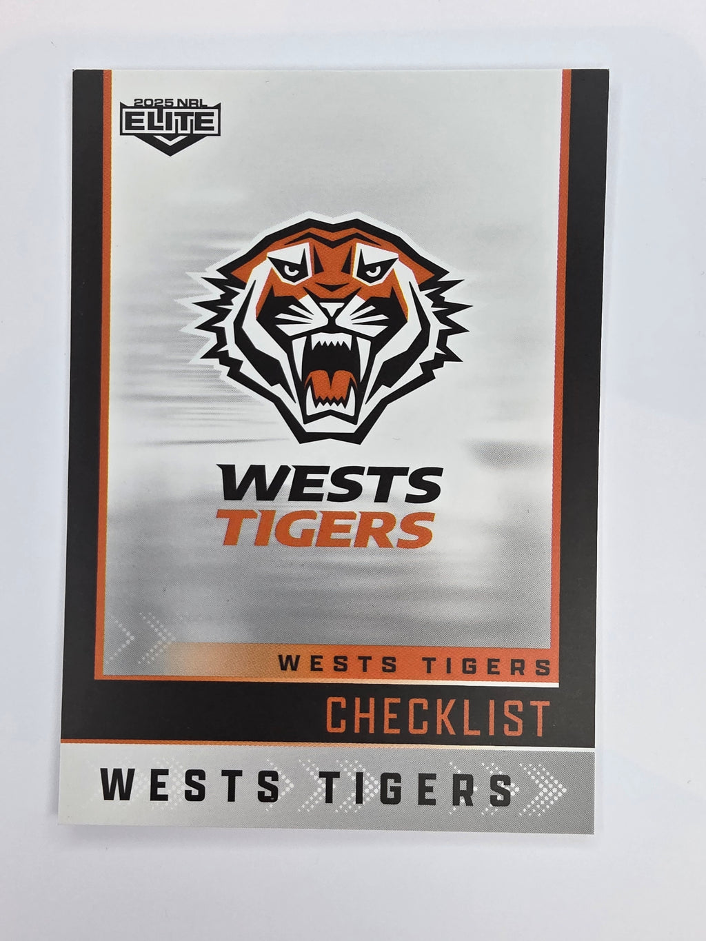 NRL 2025 Elite Base #145 Checklist Wests Tigers
