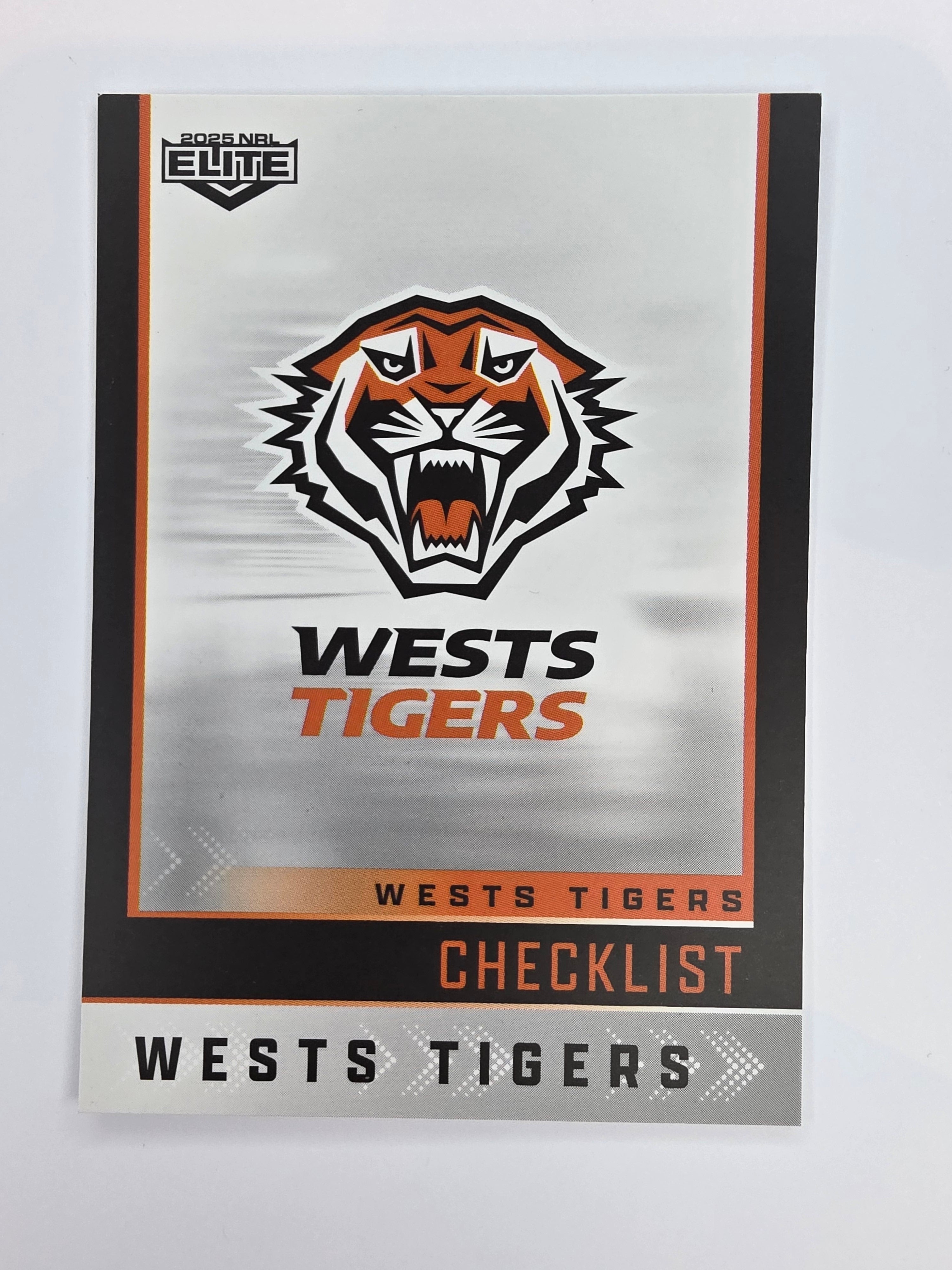 NRL 2025 Elite Base #145 Checklist Wests Tigers