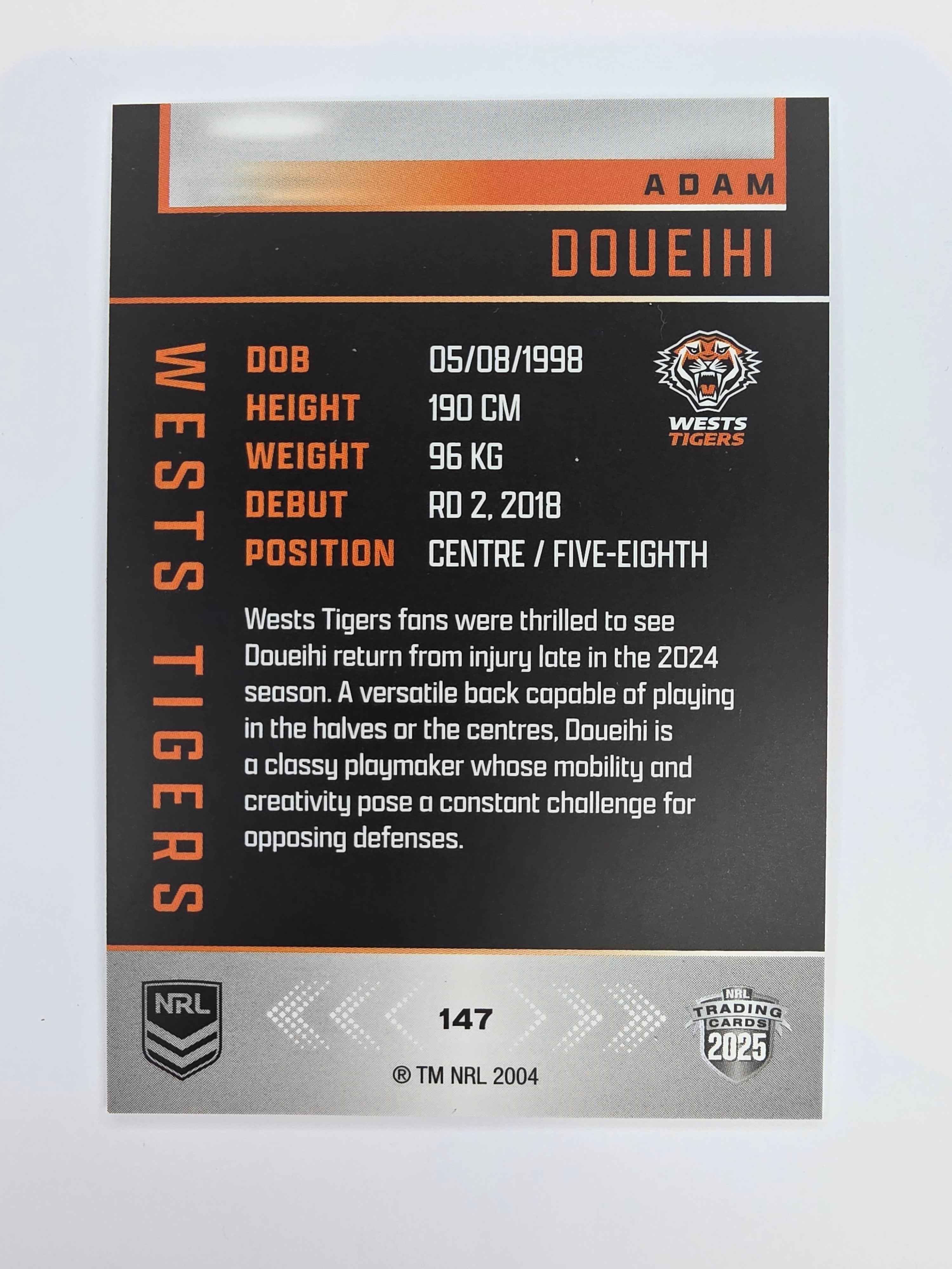 NRL 2025 Elite Base #147 Adam Doueihi Wests Tigers