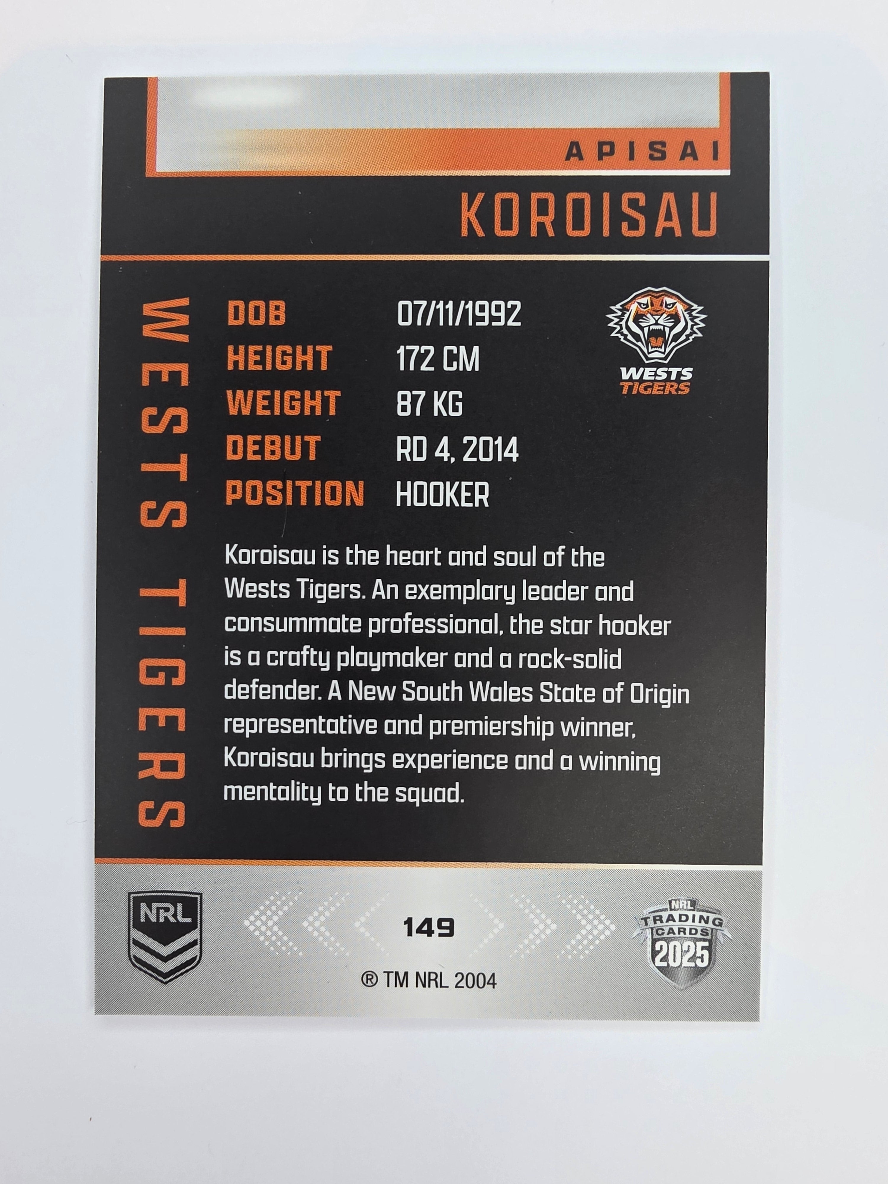 NRL 2025 Elite Base #149 Apisai Koroisau Wests Tigers