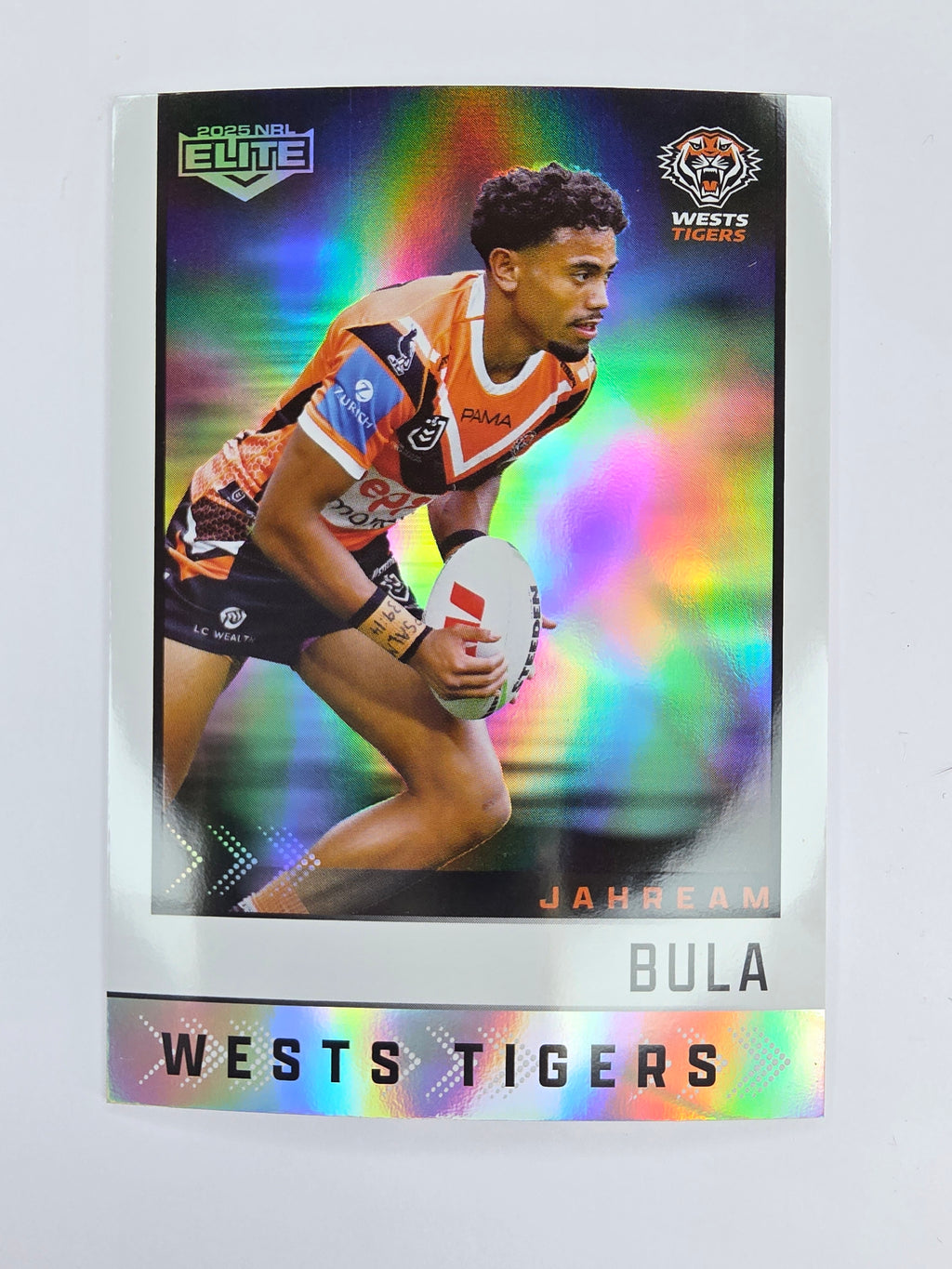 NRL 2025 Elite | Silver Parallel | #S146 | Jahream Bula | Tigers