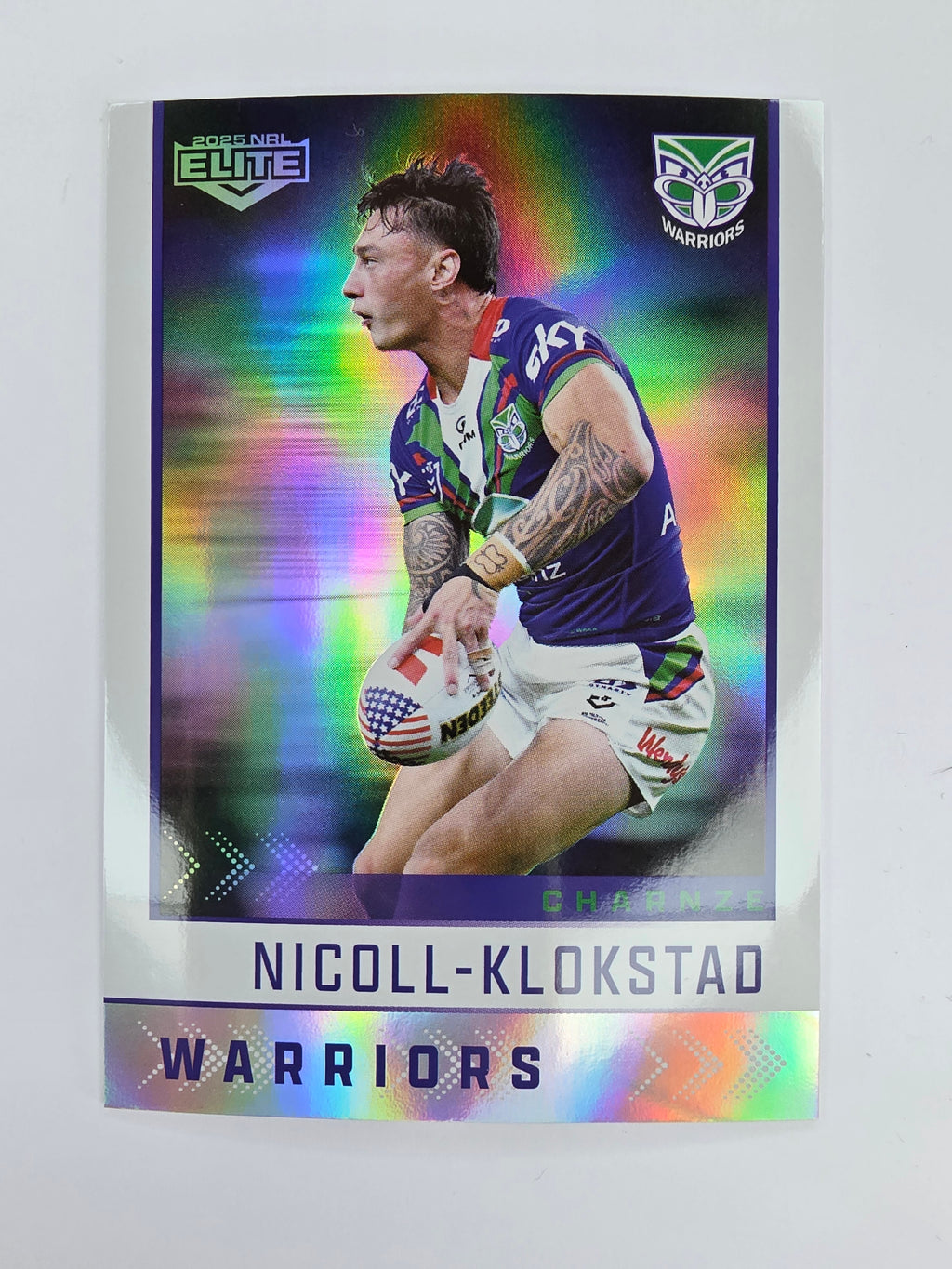 NRL 2025 Elite | Silver Parallel | #S142 | Charnze Nicoll-Klokstad | Warriors