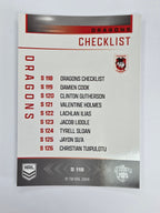 NRL 2025 Elite | Silver Parallel | #S118 | Checklist | Dragons