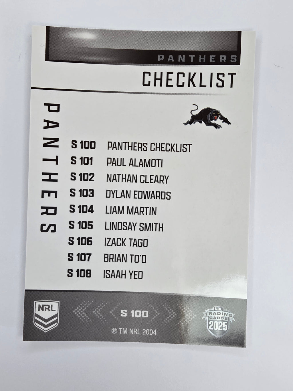 NRL 2025 Elite | Silver Parallel | #S100 | Checklist | Panthers