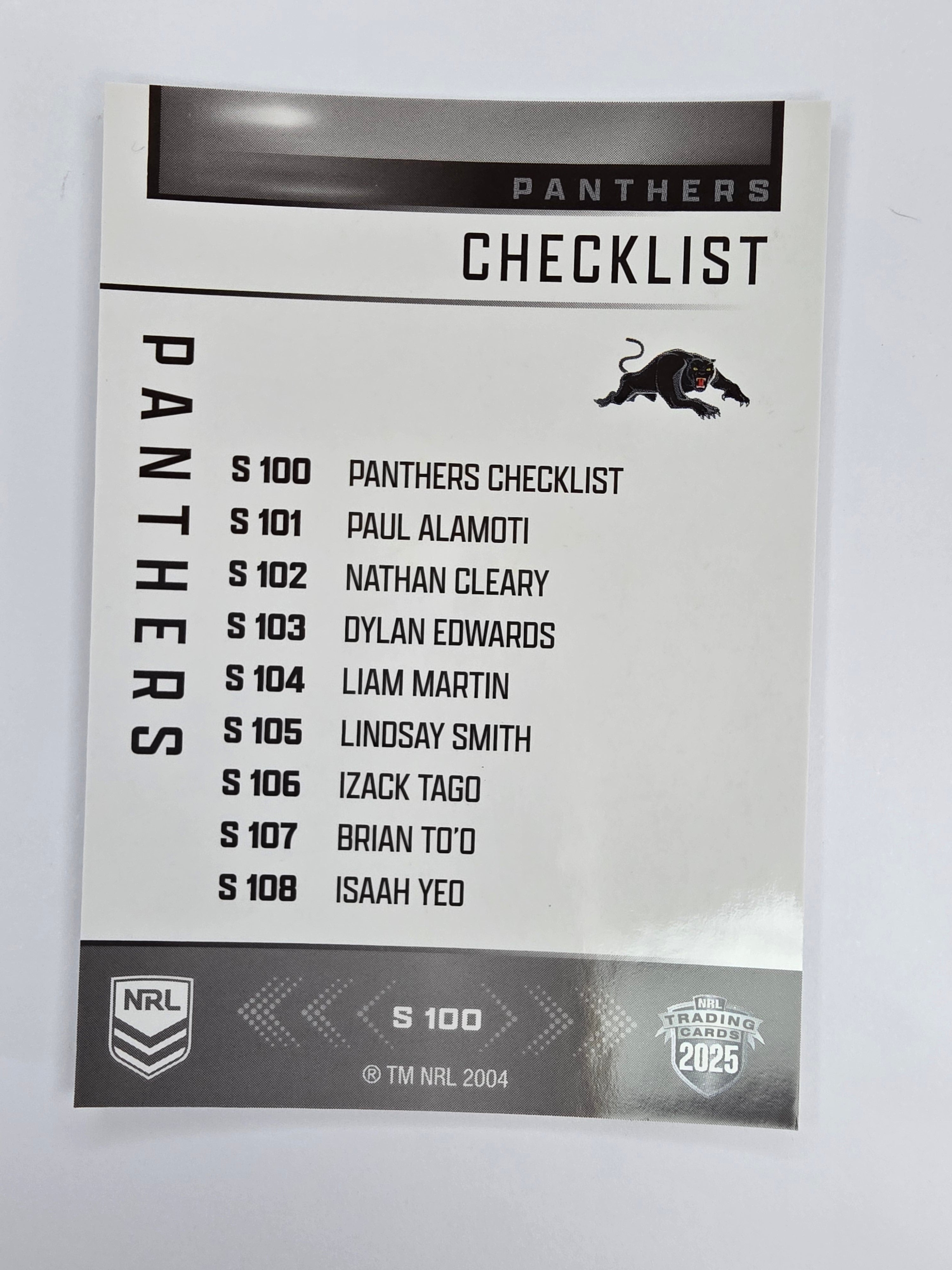 NRL 2025 Elite | Silver Parallel | #S100 | Checklist | Panthers