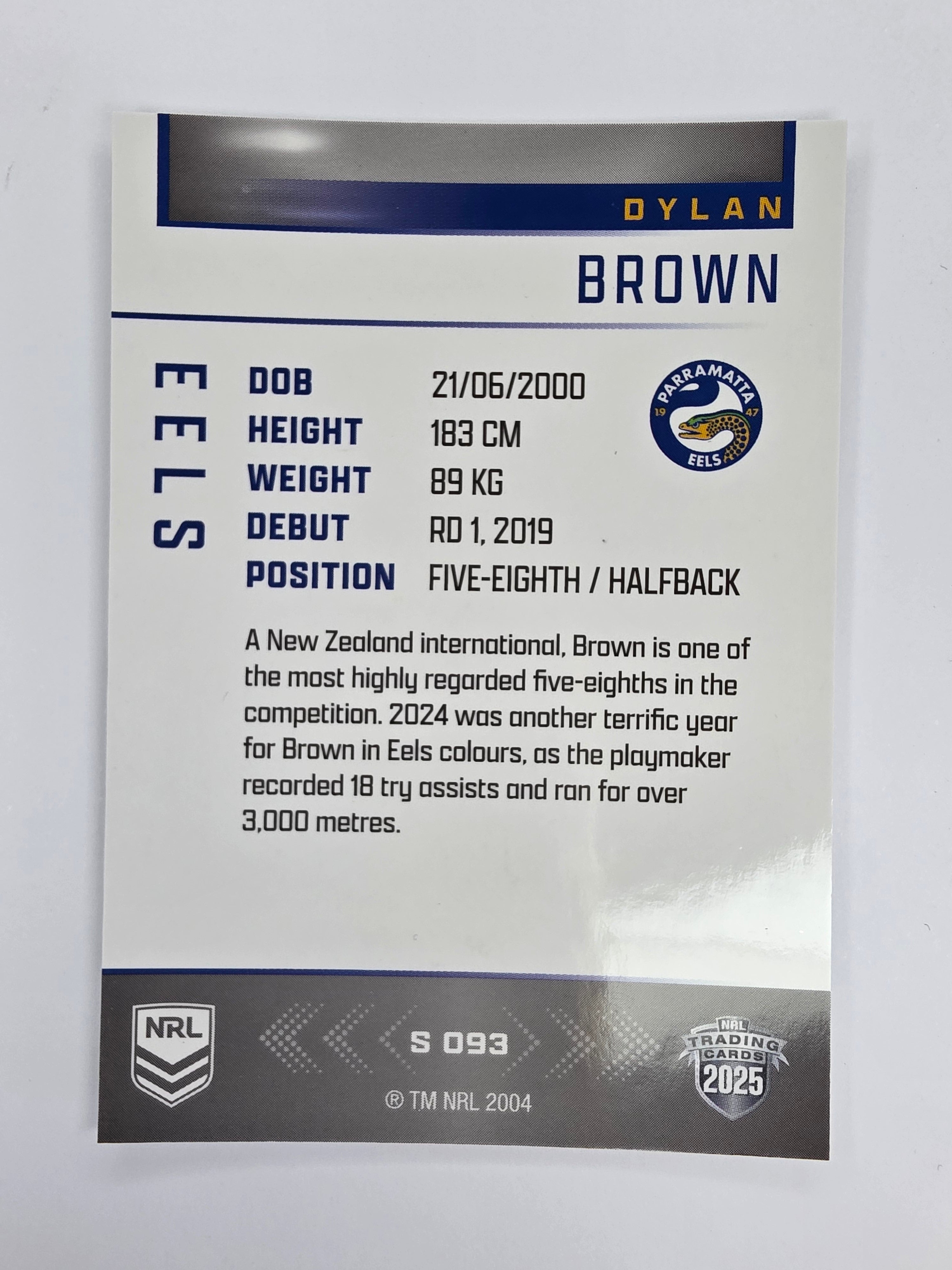 NRL 2025 Elite | Silver Parallel | #S093 | Dylan Brown | Eels
