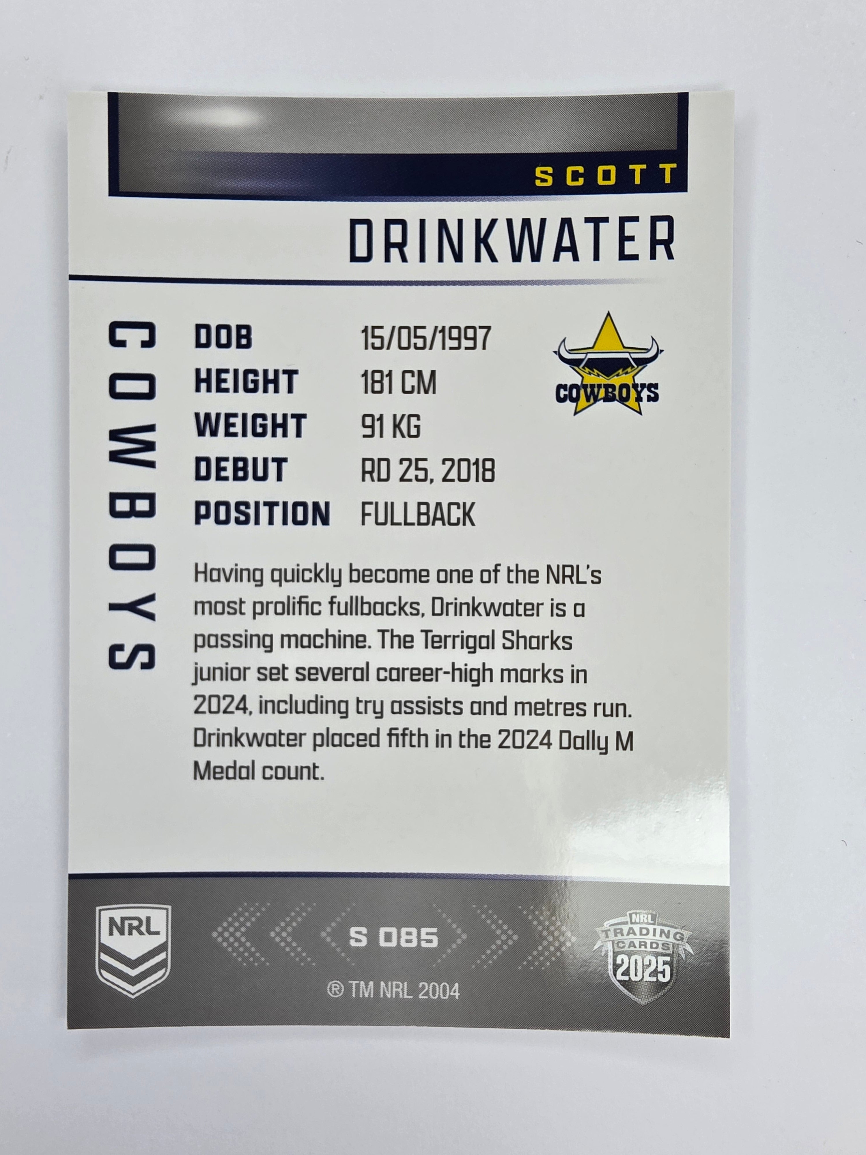 NRL 2025 Elite | Silver Parallel | #S085 | Scott Drinkwater | Cowboys