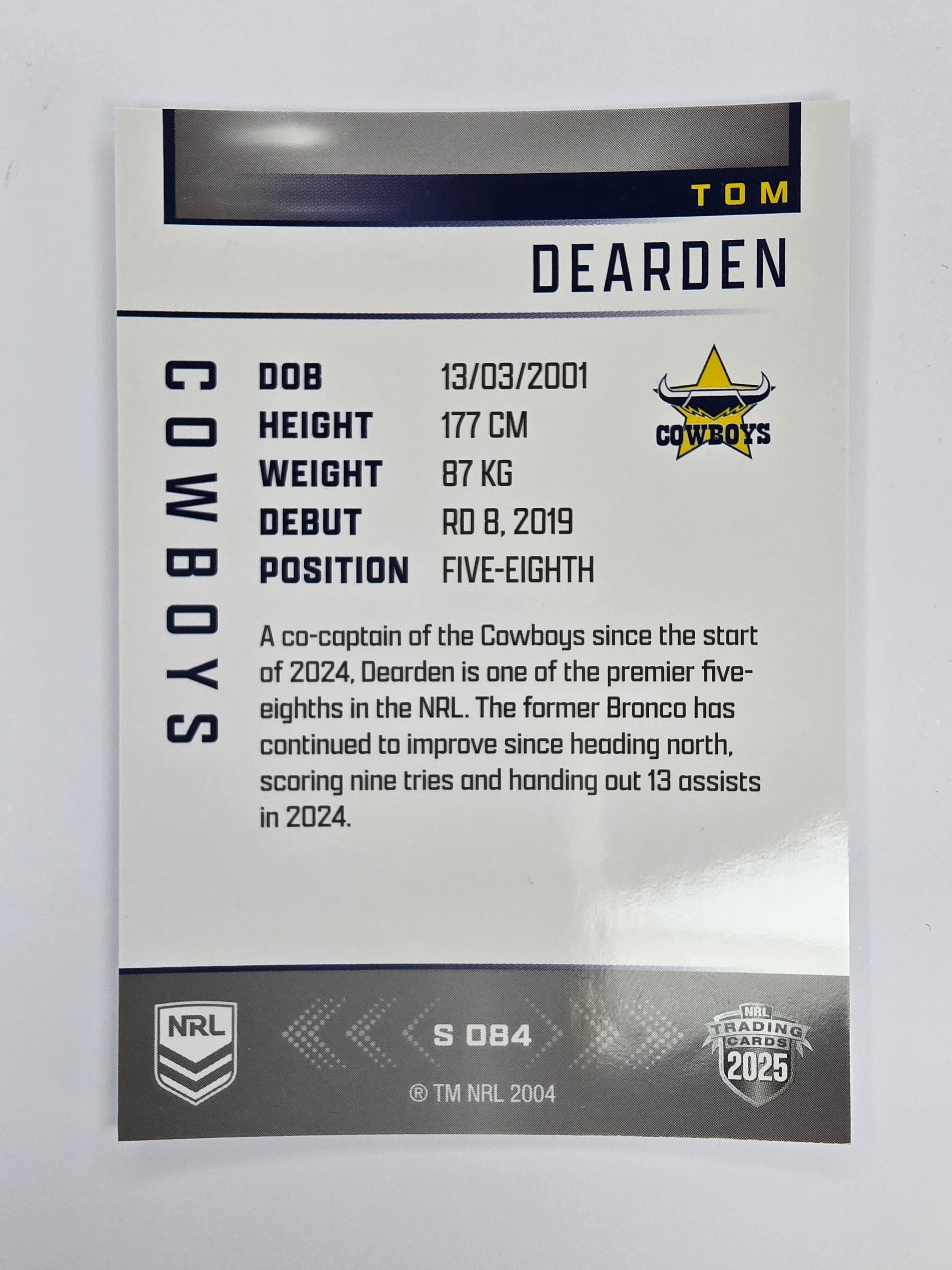 NRL 2025 Elite | Silver Parallel | #S084 | Tom Dearden | Cowboys