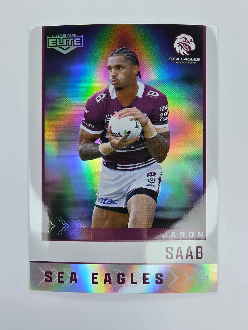 NRL 2025 Elite | Silver Parallel | #S061 | Jason Saab | Sea Eagles