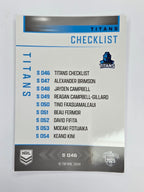 NRL 2025 Elite | Silver Parallel | #S046 | Checklist | Titans