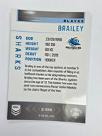 NRL 2025 Elite | Silver Parallel | #S029 | Blayke Brailey | Sharks