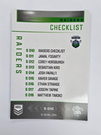 NRL 2025 Elite | Silver Parallel | #S010 | Checklist | Raiders