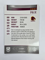 NRL 2025 Elite | Silver Parallel | #S007 | Cory Paix | Broncos
