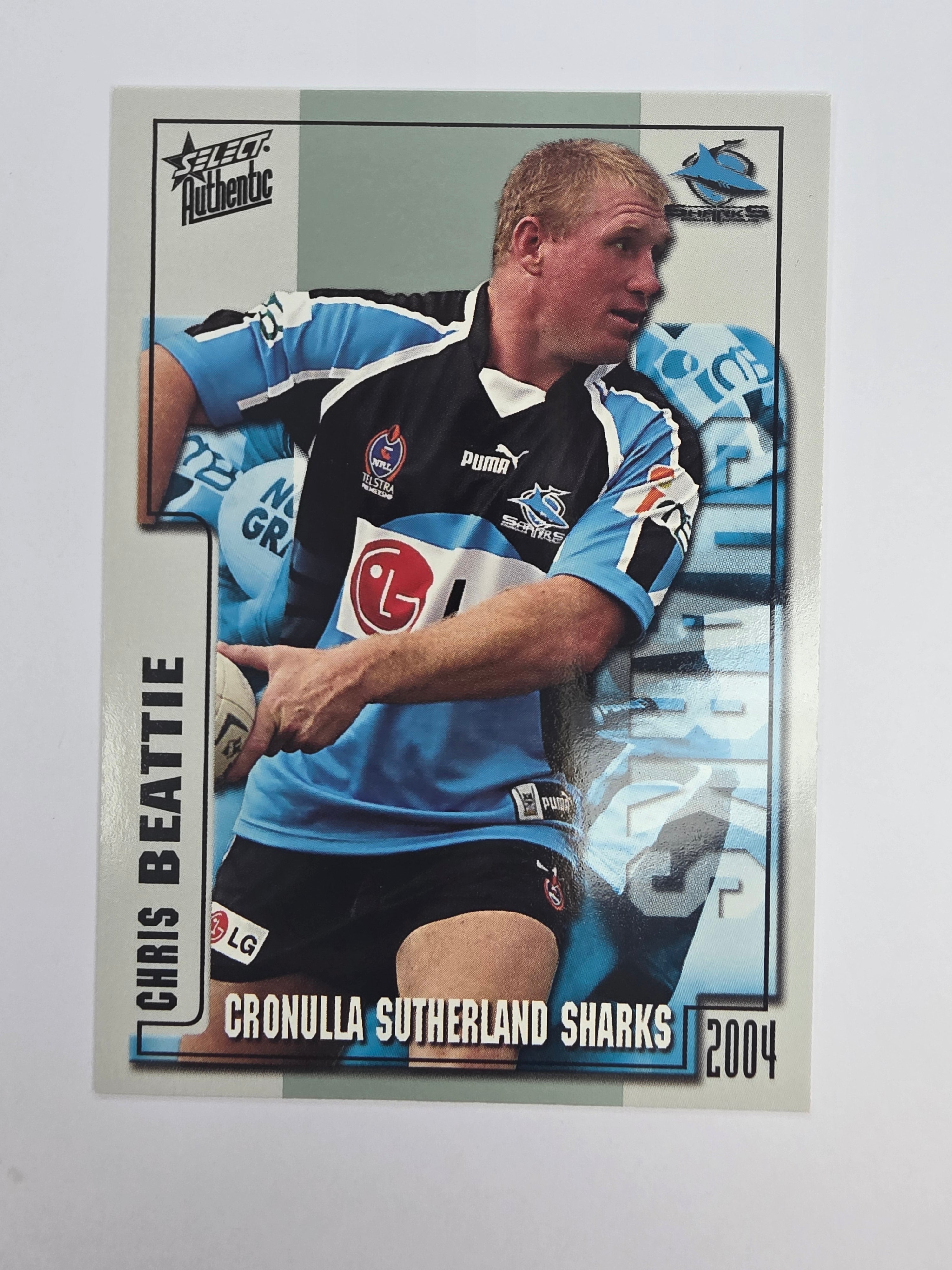NRL 2004 Authentic Base Card #114 Chris Beattie Cronulla-Sutherland Sharks