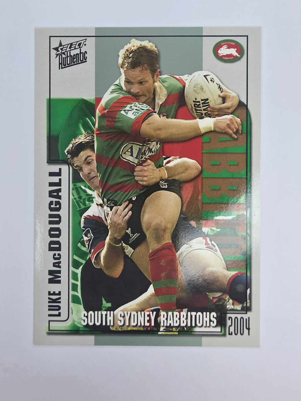 NRL 2004 Authentic Base Card #140 Luke MacDougall South Sydney Rabbitohs
