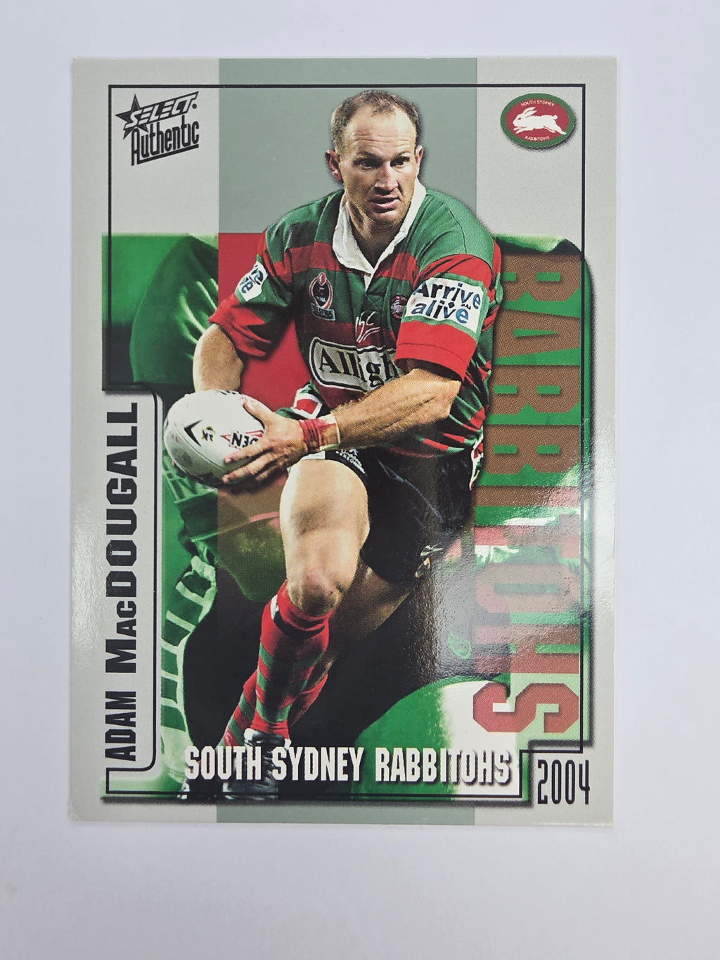 NRL 2004 Authentic Base Card #142 Adam MacDougall South Sydney Rabbitohs