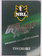 NRL 2012 Dynasty Base Card #1 Checklist 1