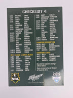 NRL 2012 Dynasty Base Card #4 Checklist 4